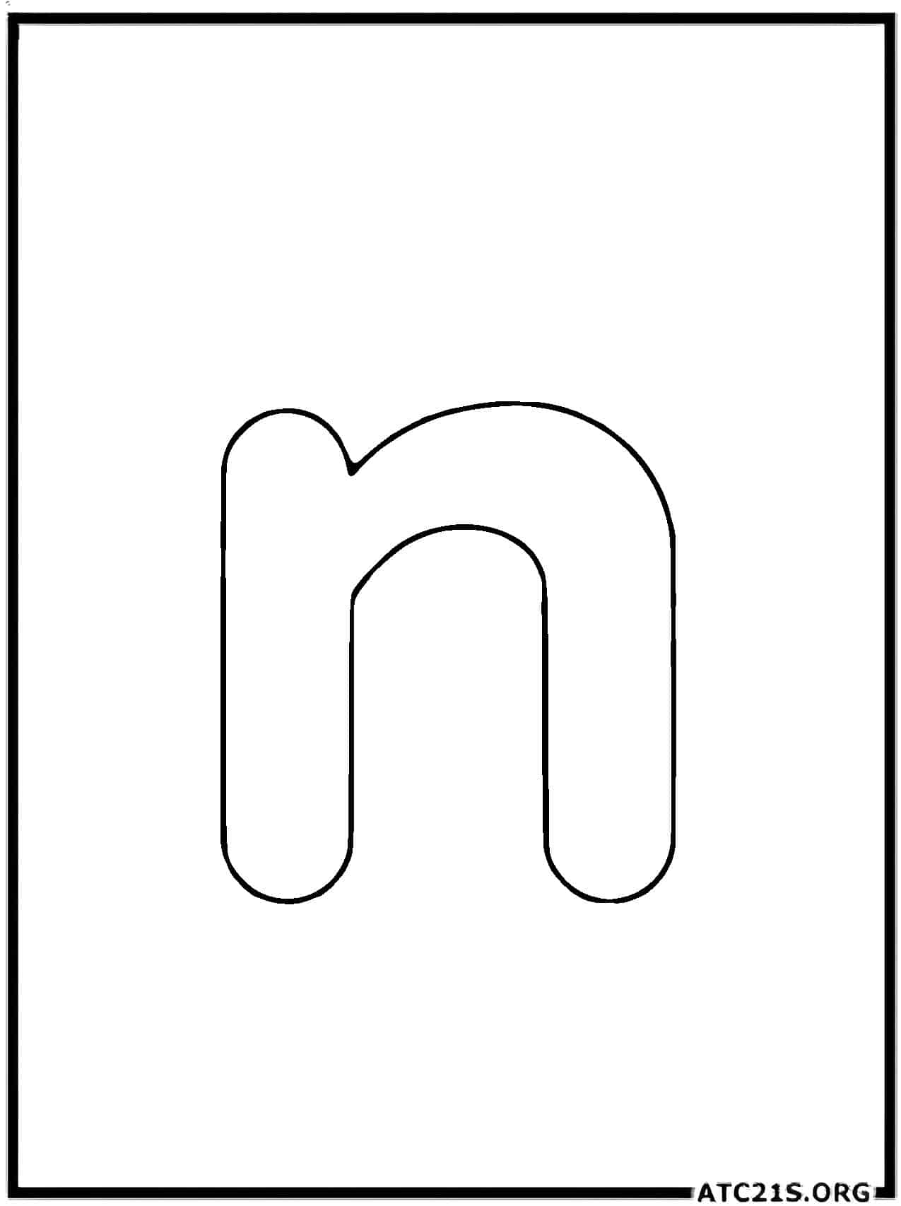 Letter N lowercase coloring page