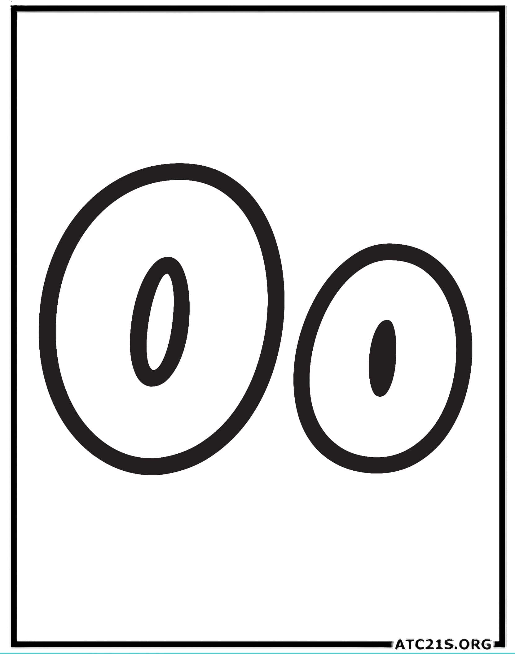 Letter O bubbly coloring page