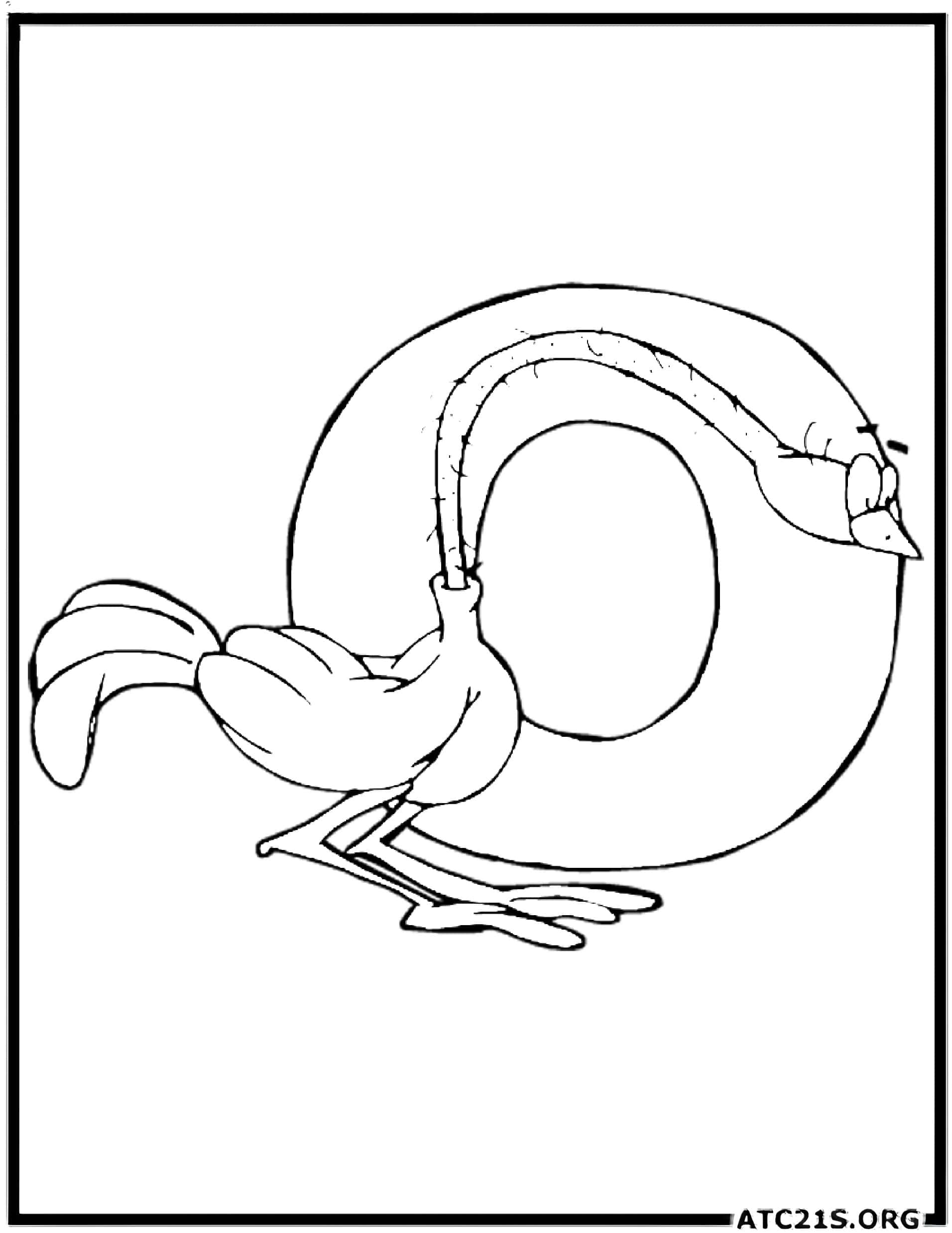 Letter O coloring page variant 1