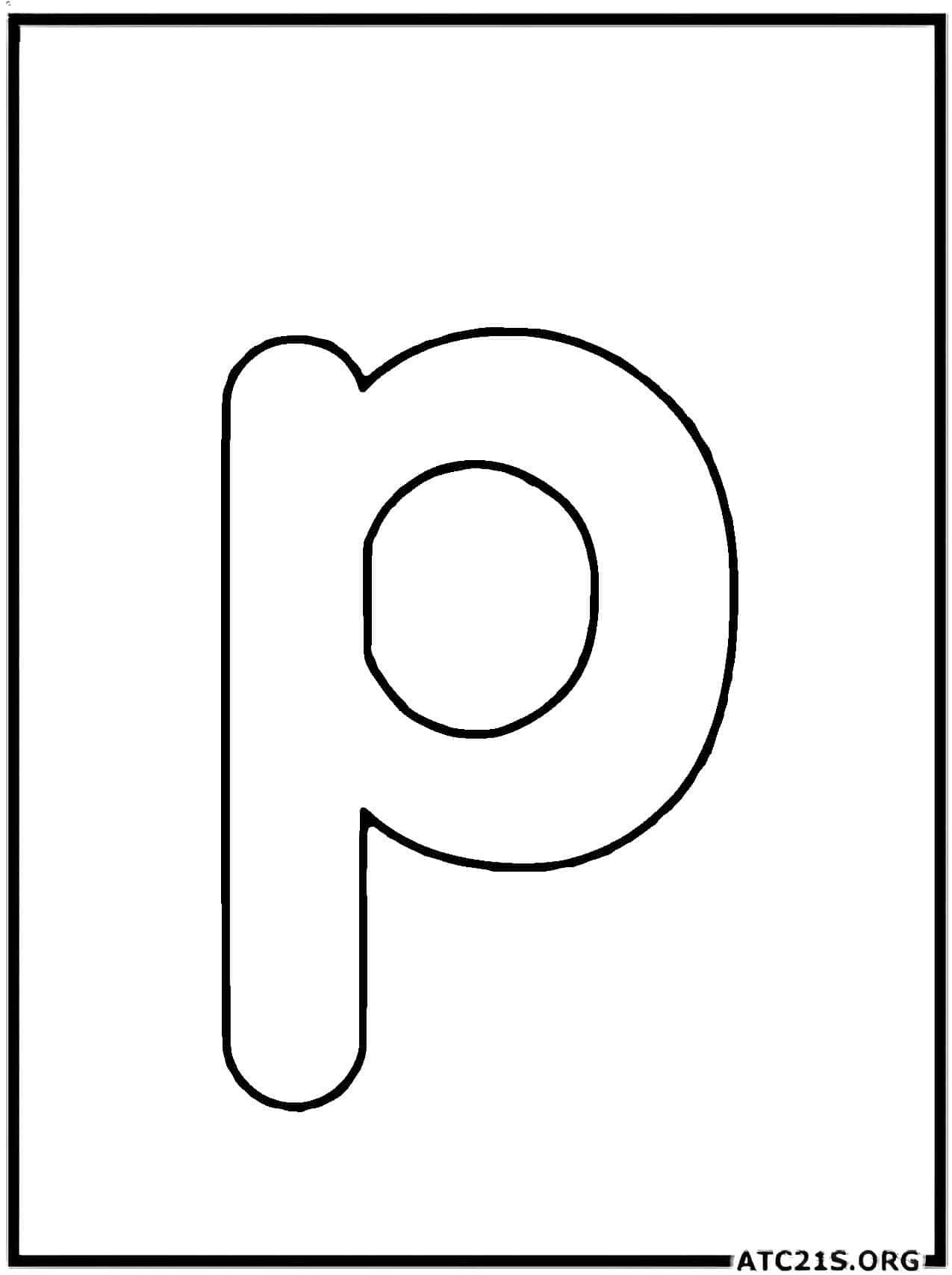 Letter P lowercase coloring page