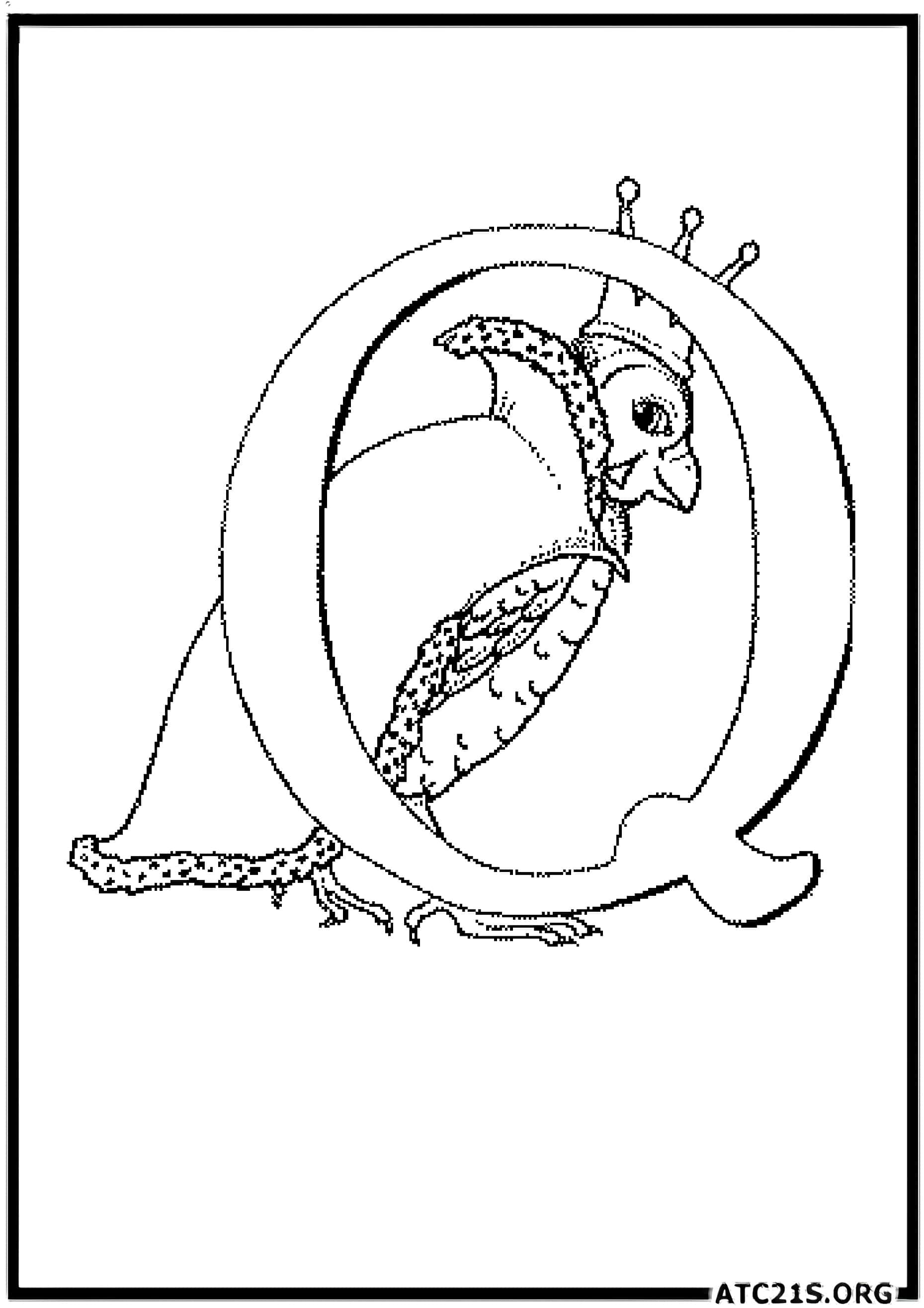 Letter Q coloring page variant 2