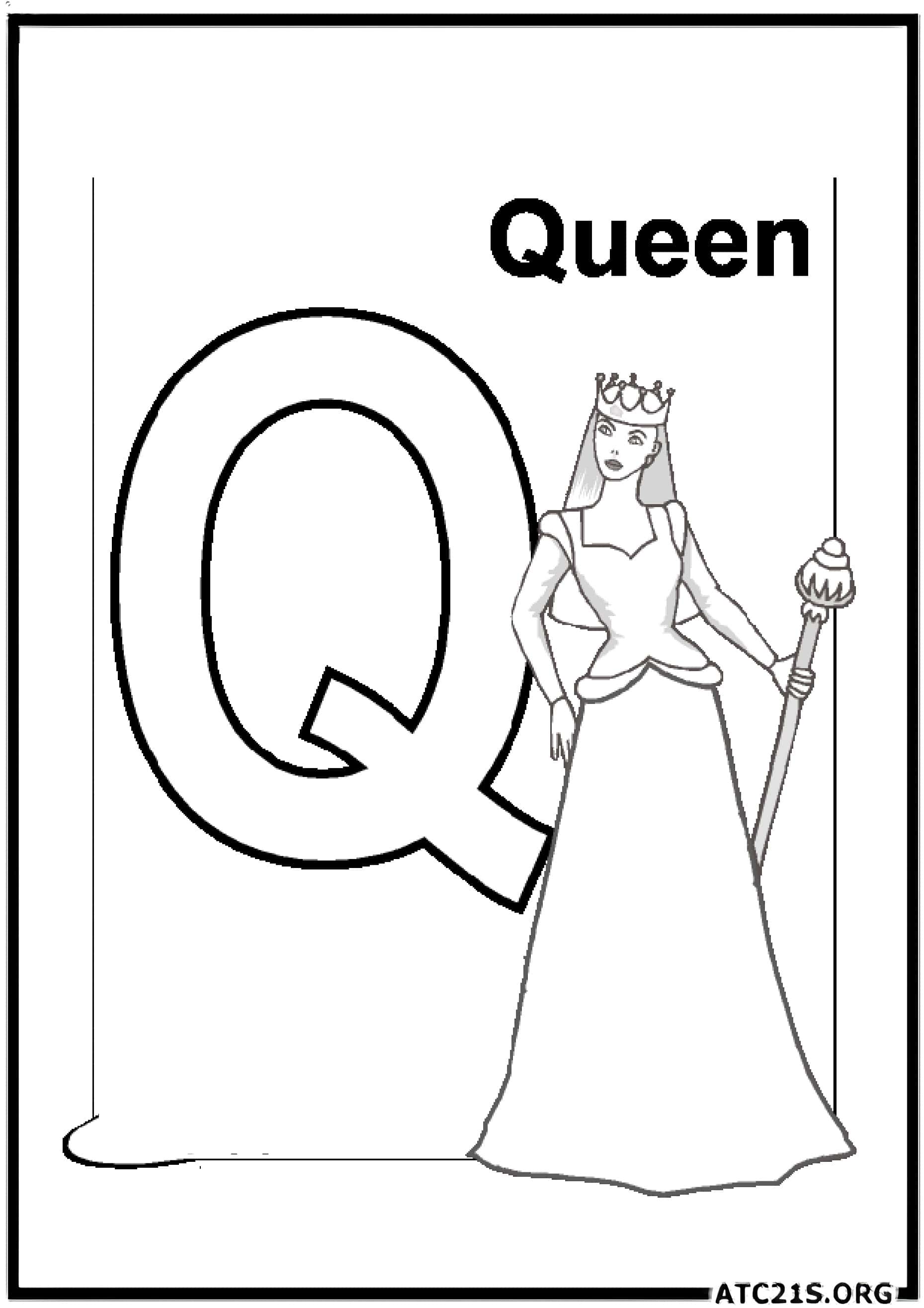 Letter Q coloring page variant 3