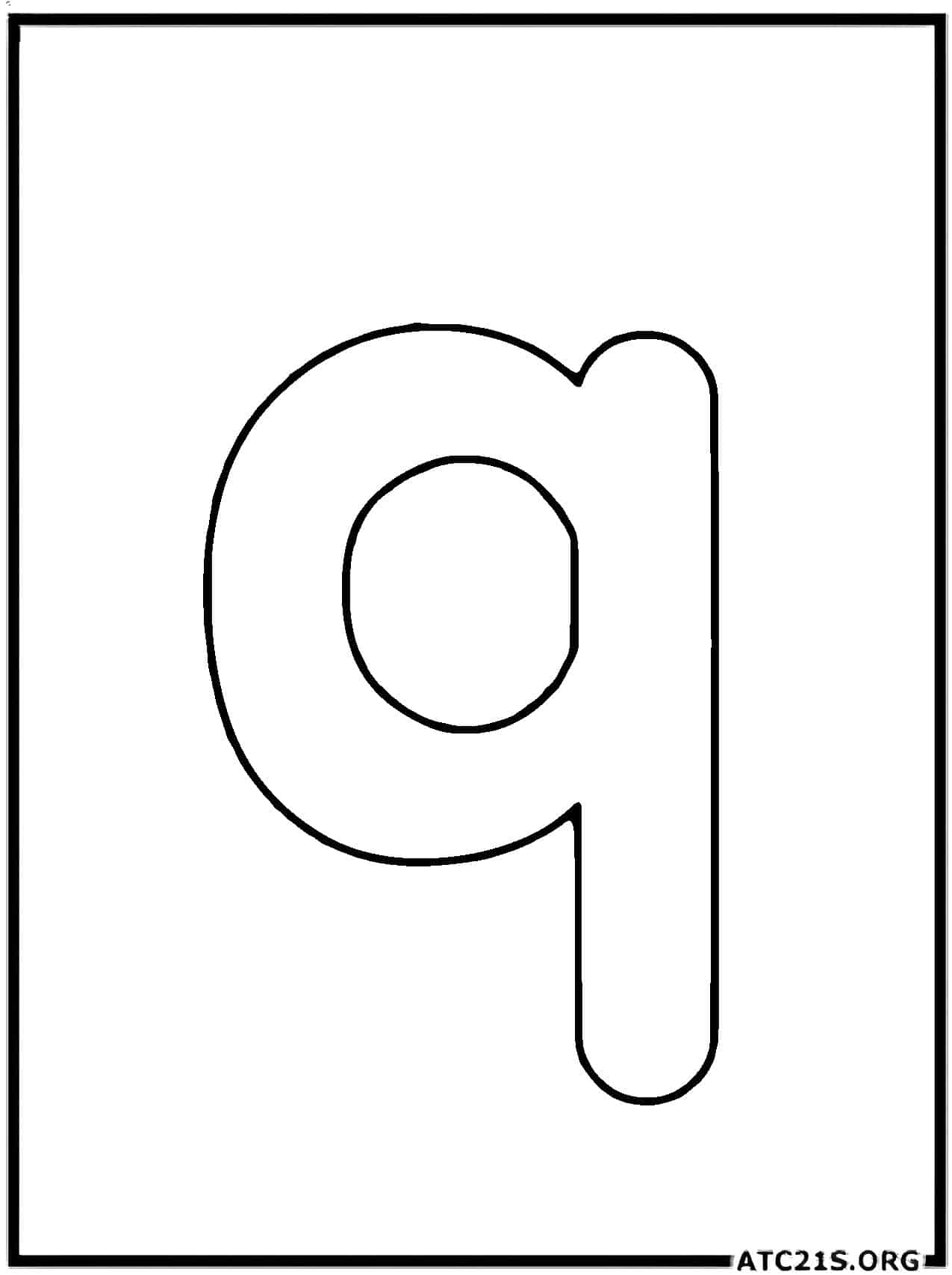 Letter Q lowercase coloring page