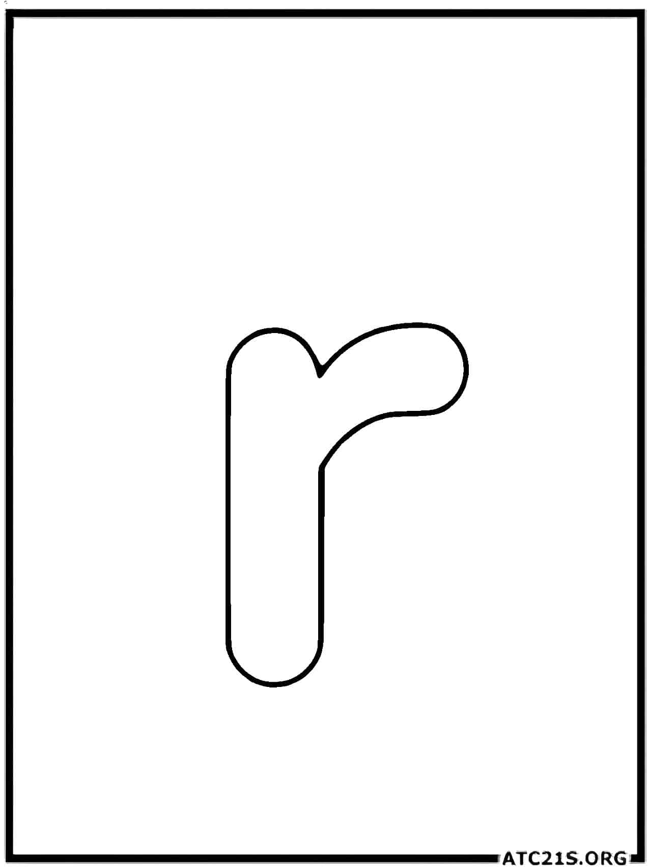 Letter R lowercase coloring page