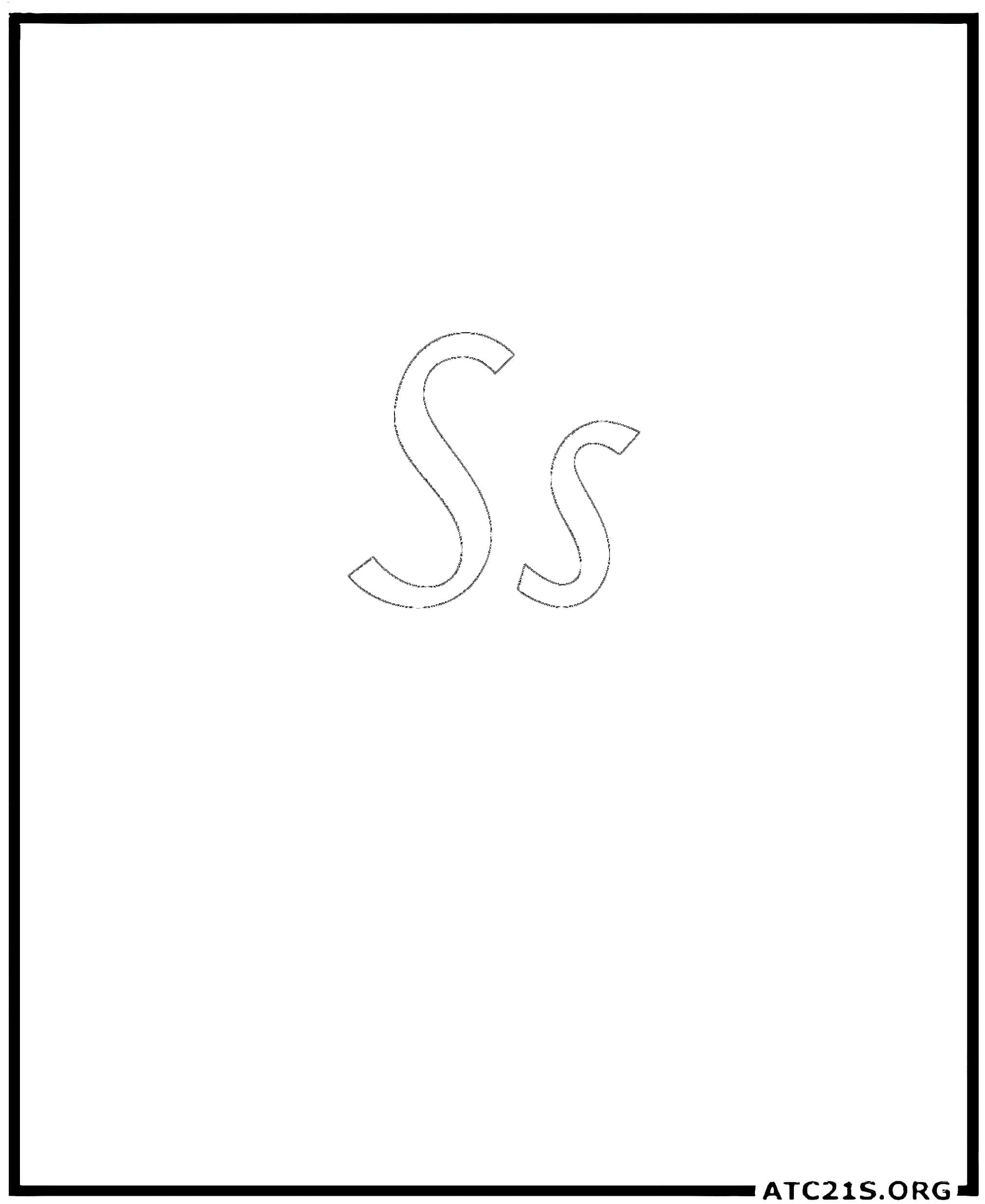 Letter S calligraphy coloring page