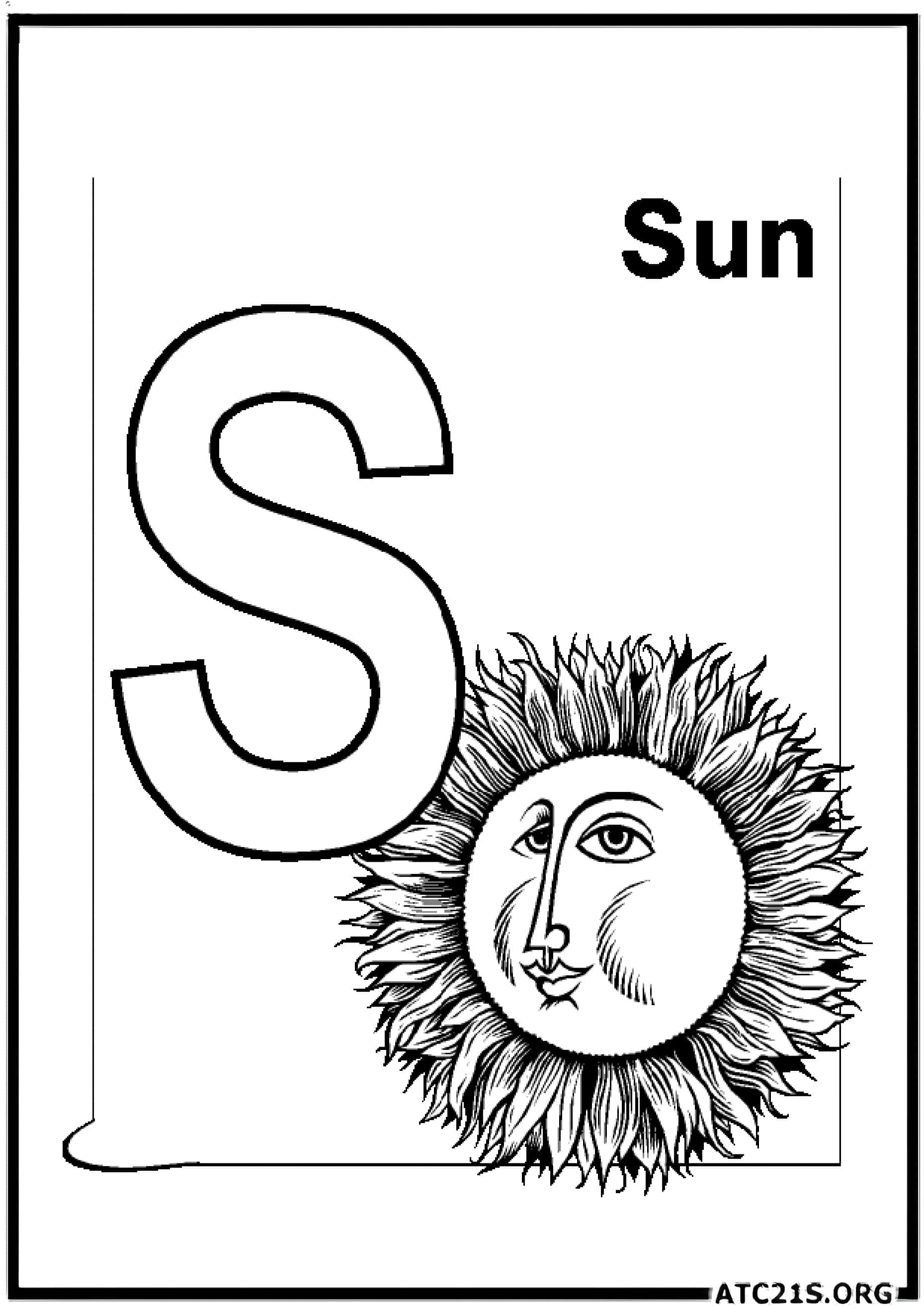 Letter S coloring page variant 3