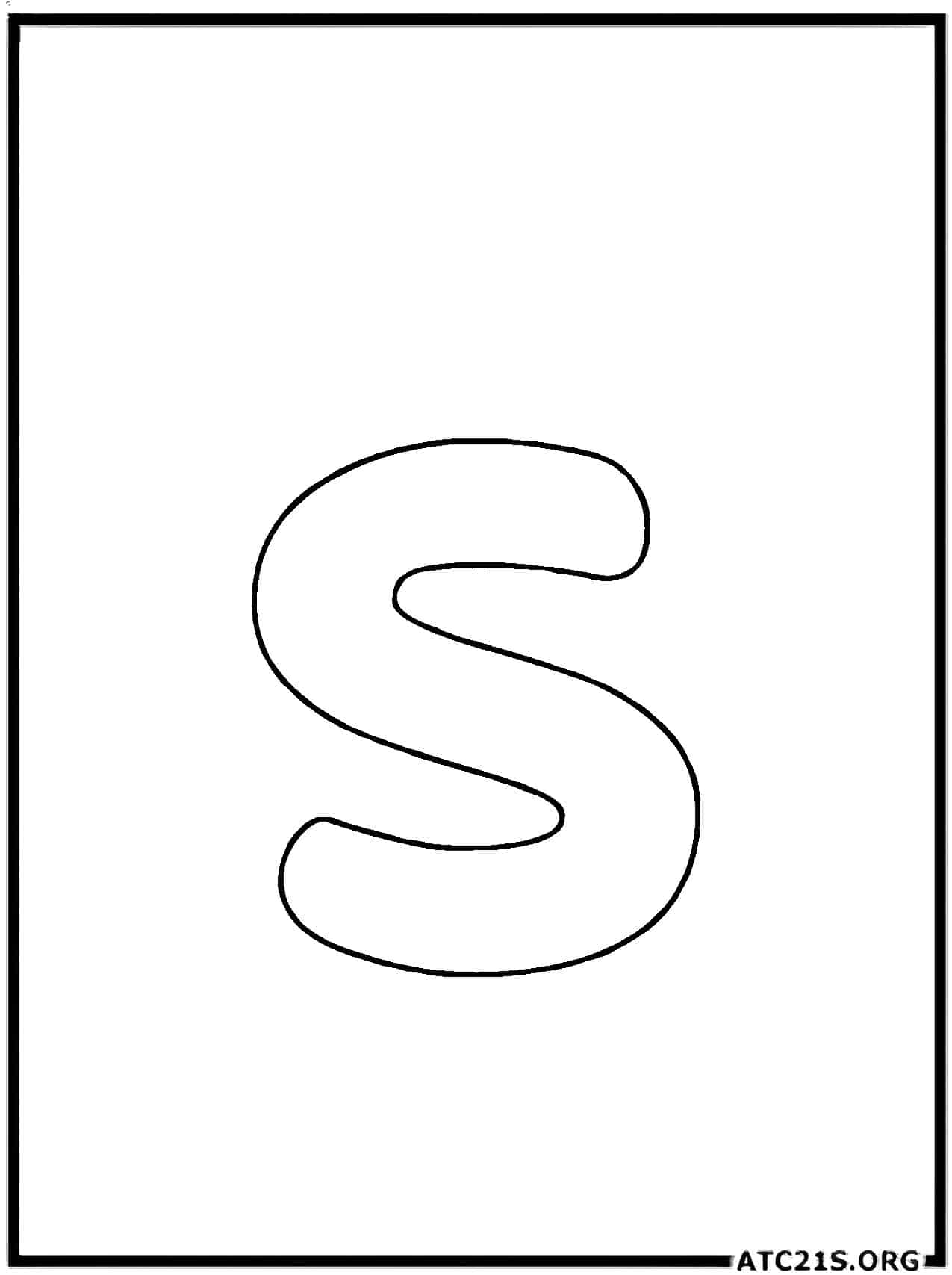 Letter S lowercase coloring page