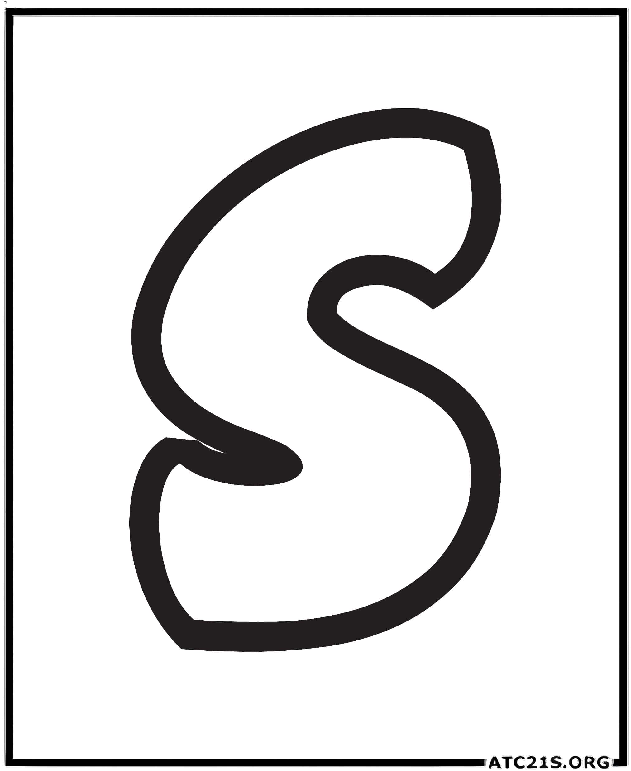 Letter S uppercase bubbly coloring page