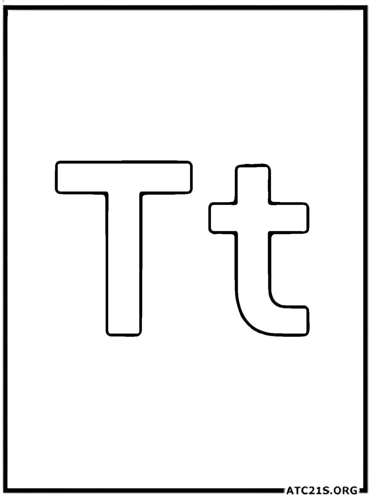 Letter T coloring page