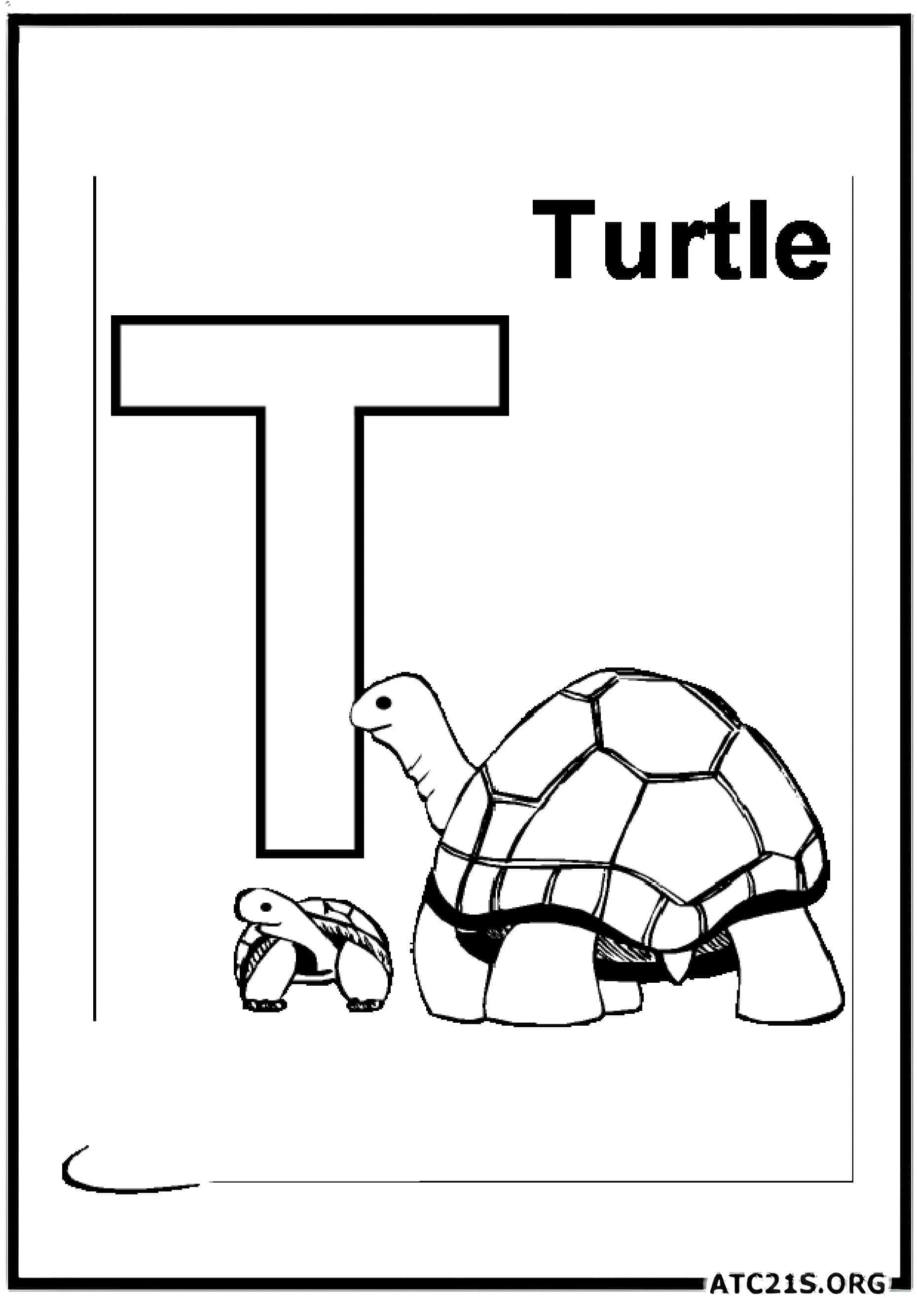 Letter T coloring page variant 3