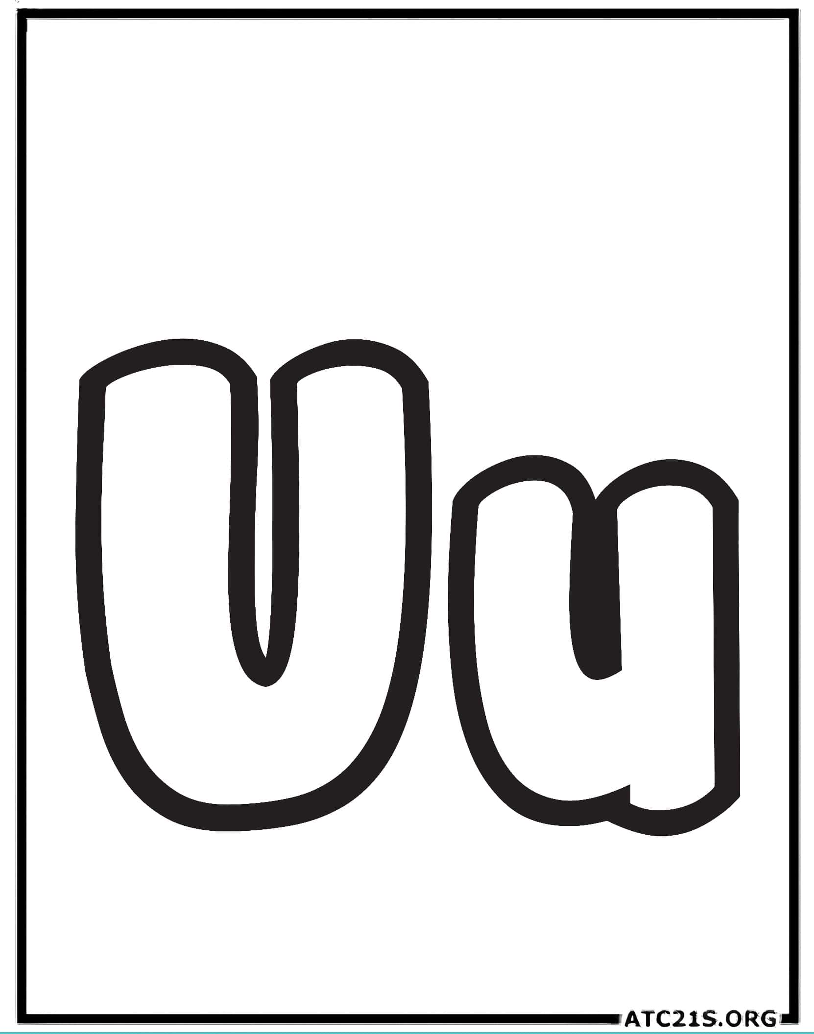 Letter U bubbly coloring page