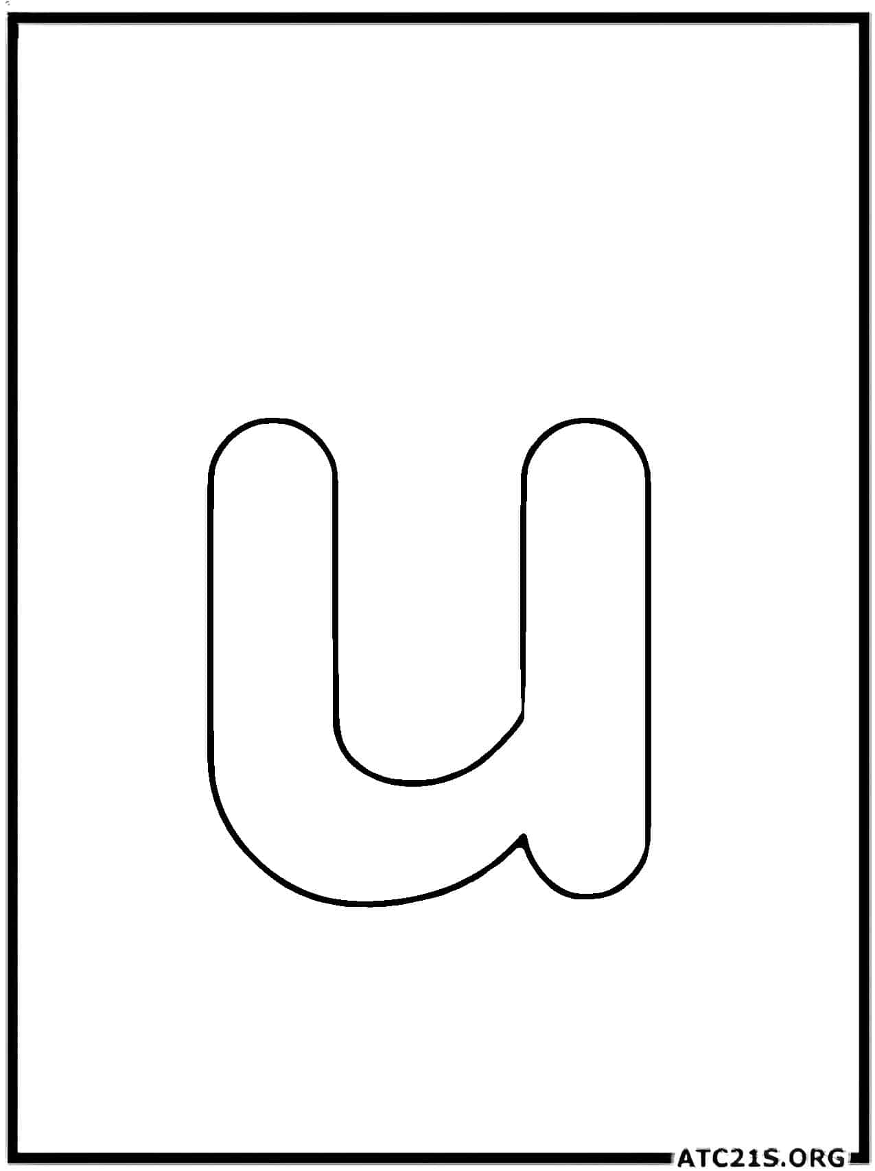 Letter U lowercase coloring page
