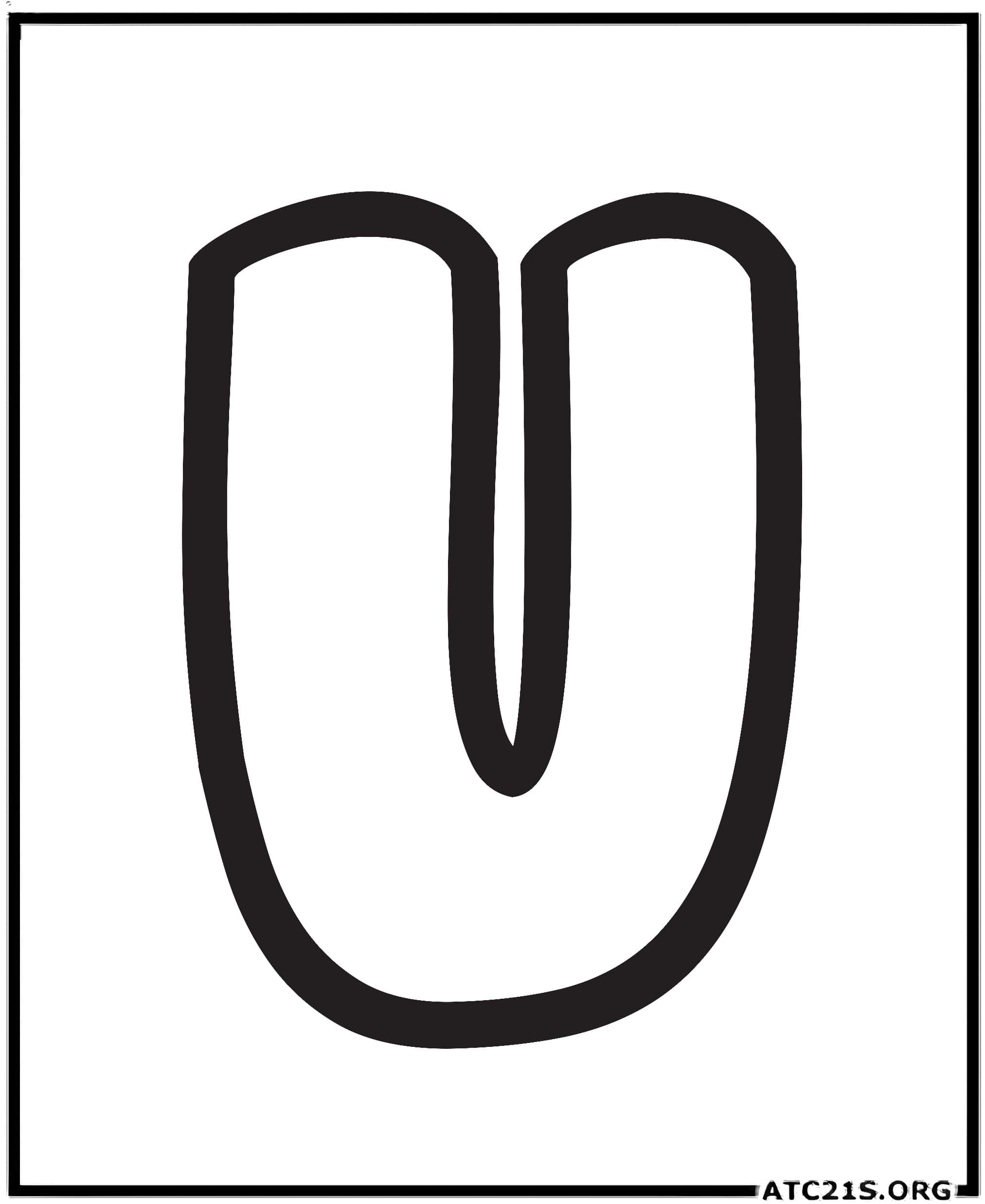Letter U uppercase bubbly coloring page