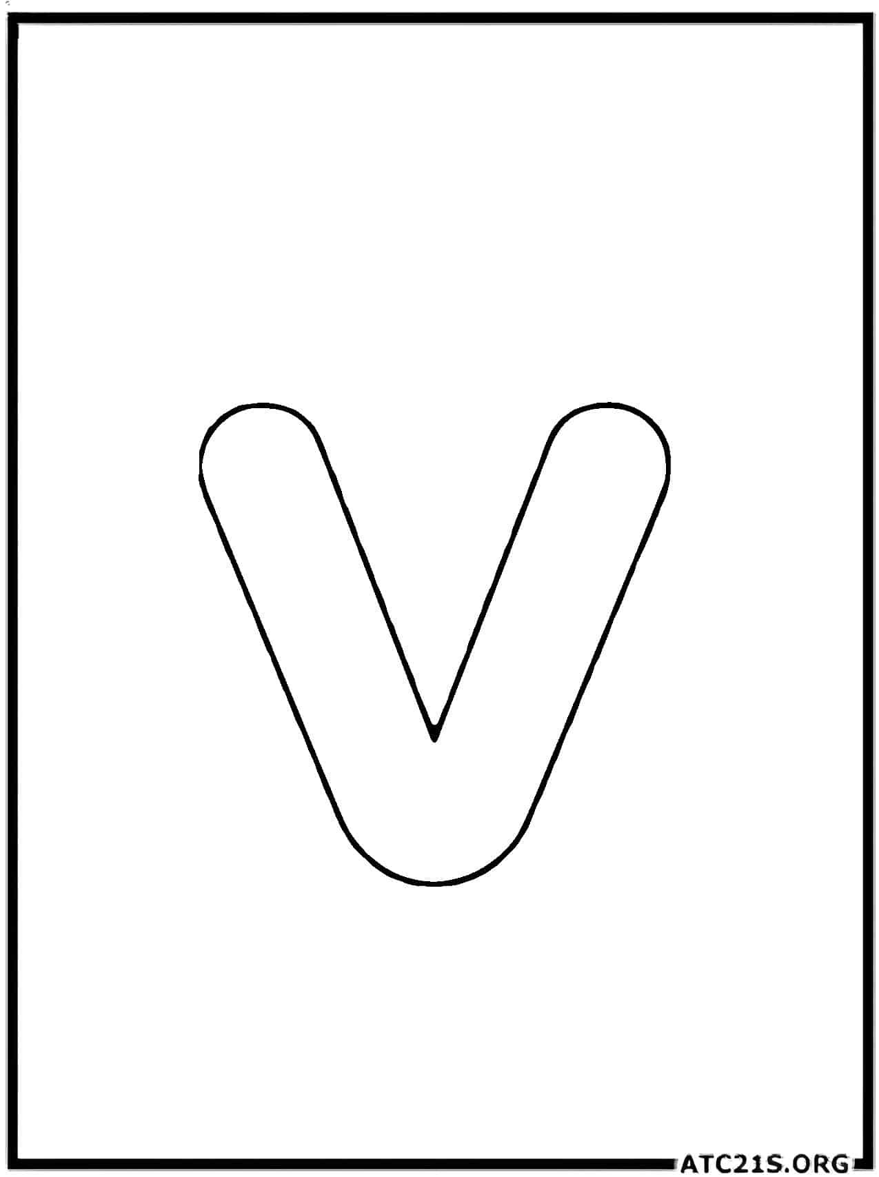 Letter V lowercase coloring page