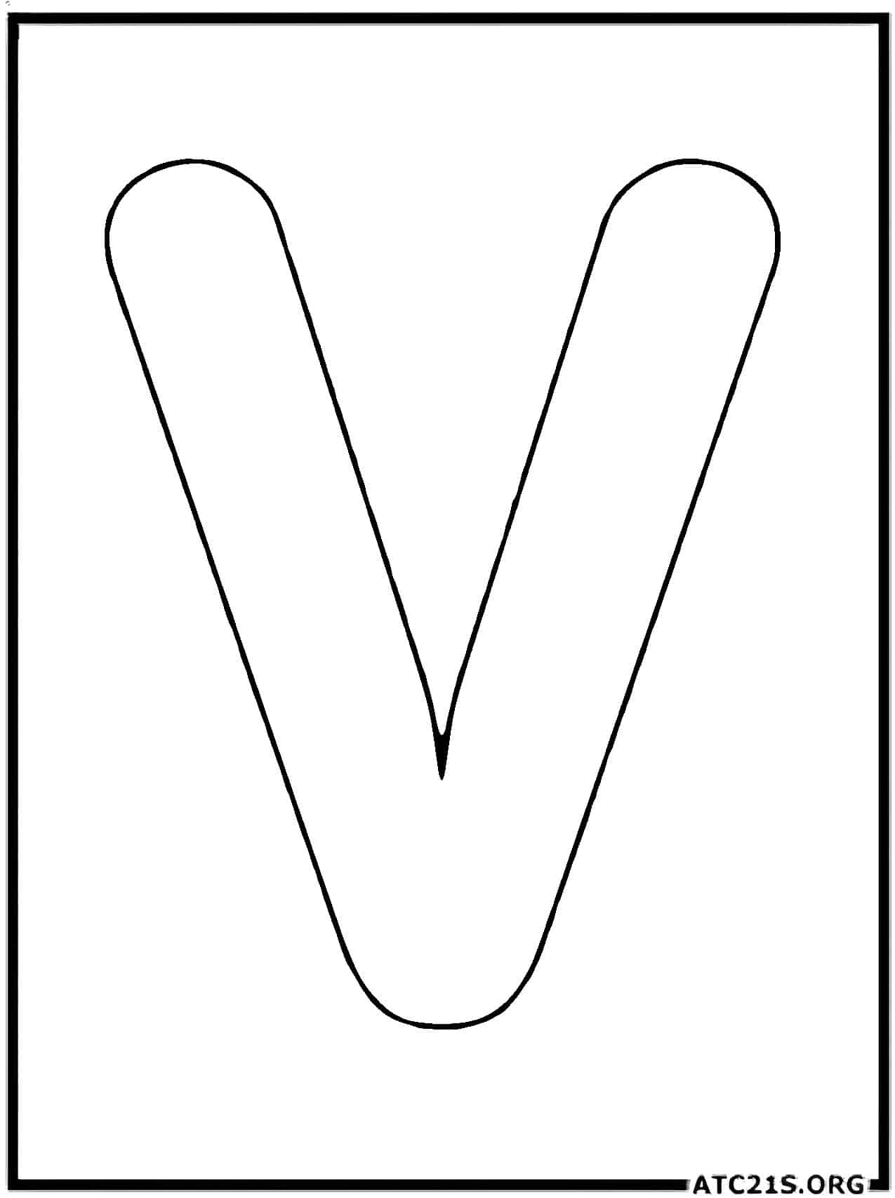 Letter V uppercase coloring page