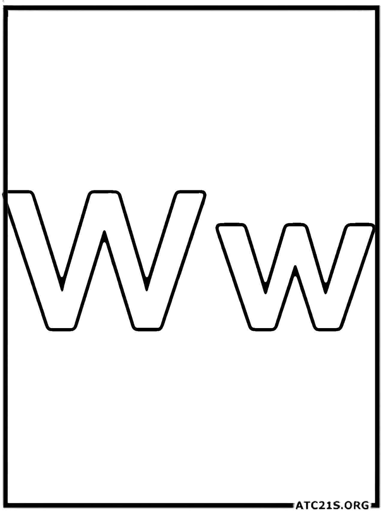 Letter W coloring page