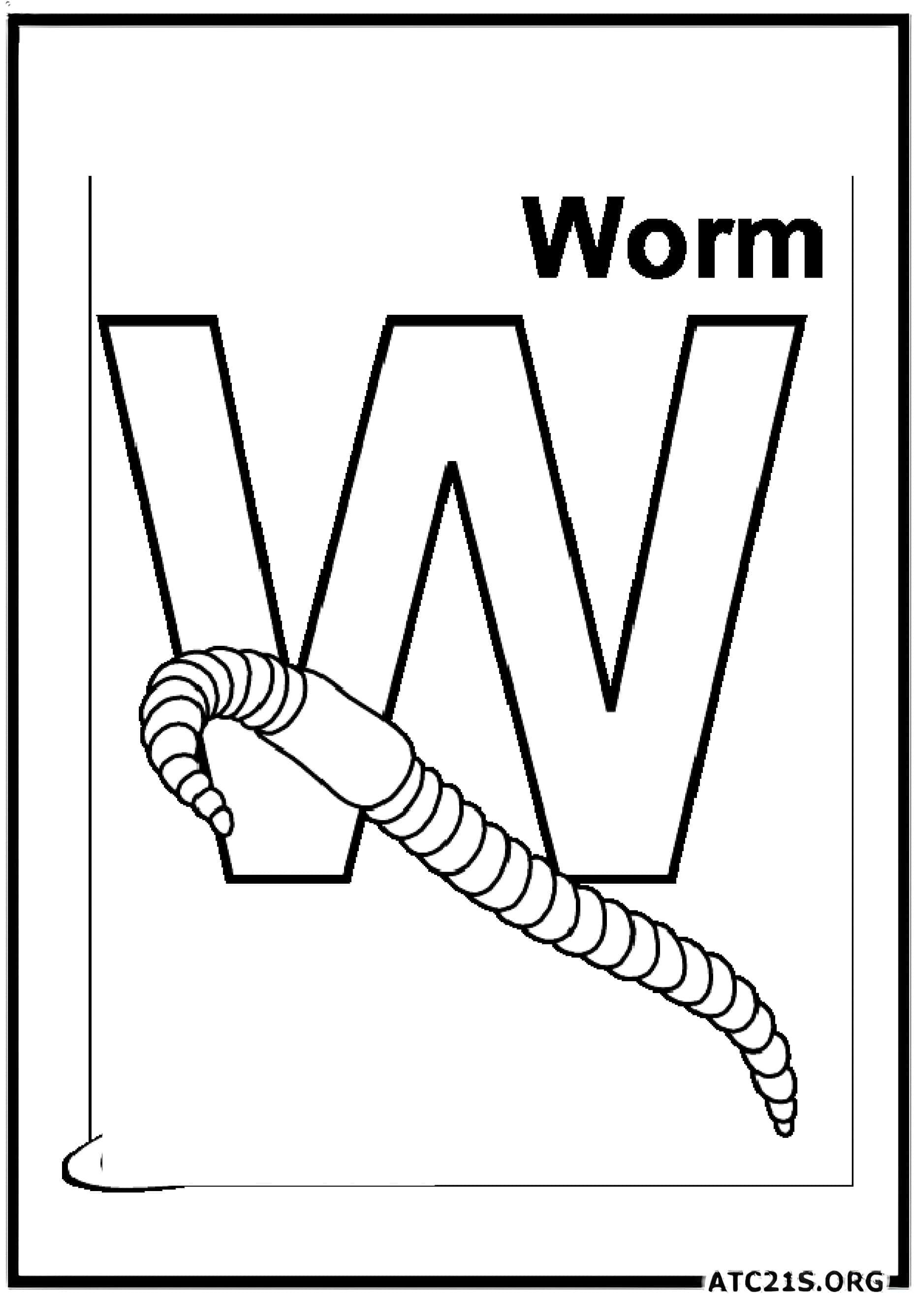 Letter W coloring page variant 3