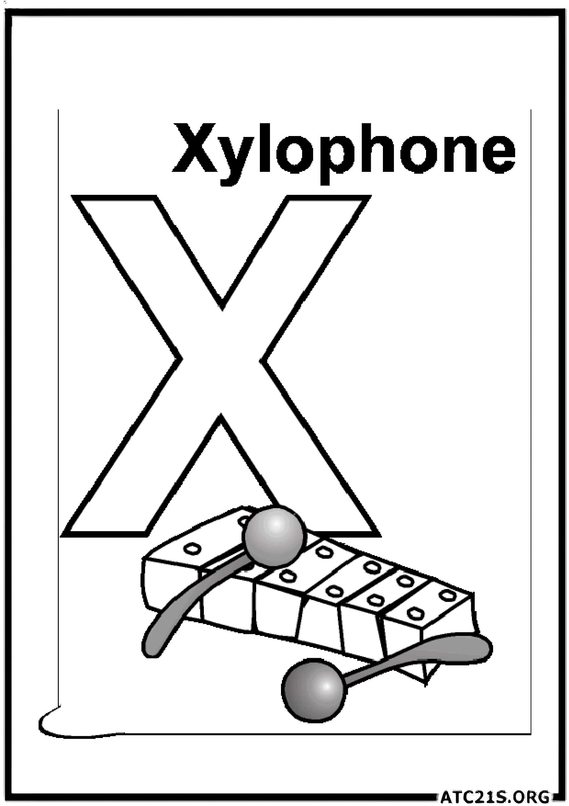 Letter X coloring page variant 3
