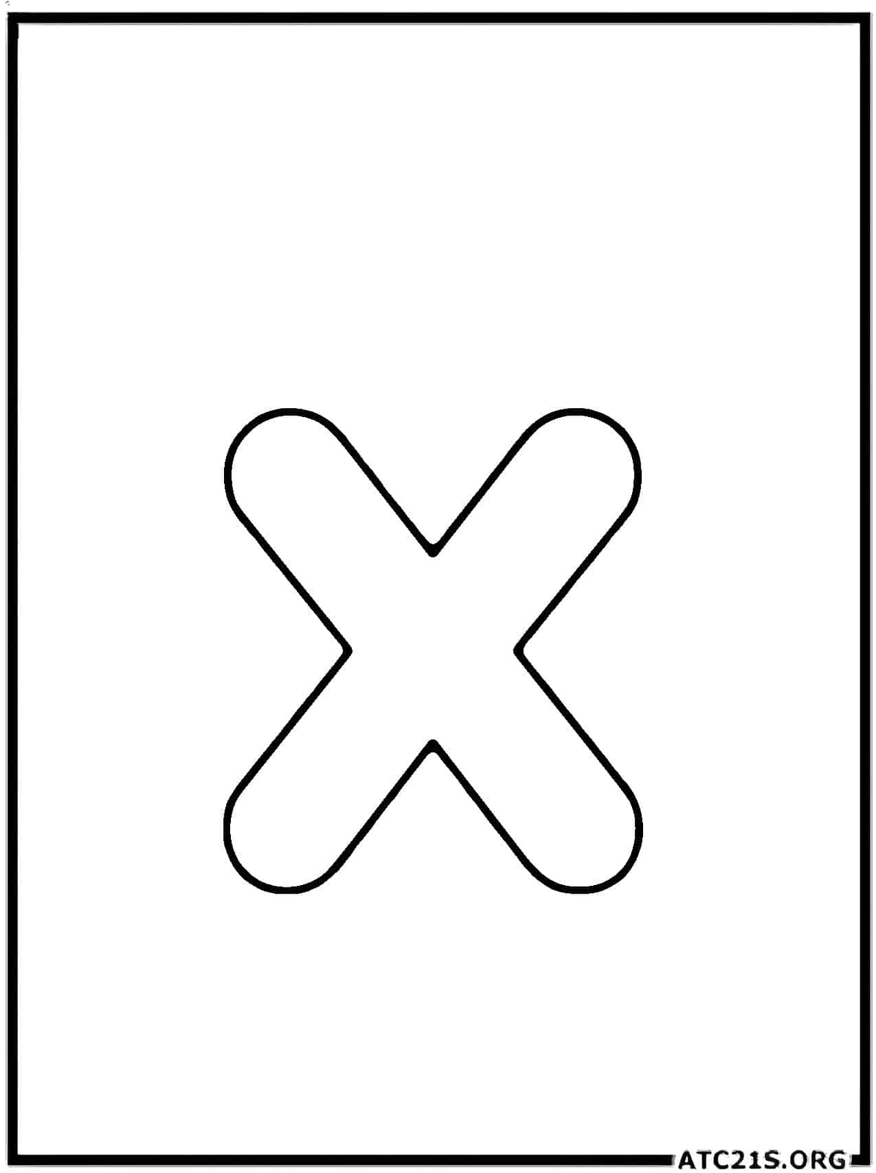 Letter X lowercase coloring page