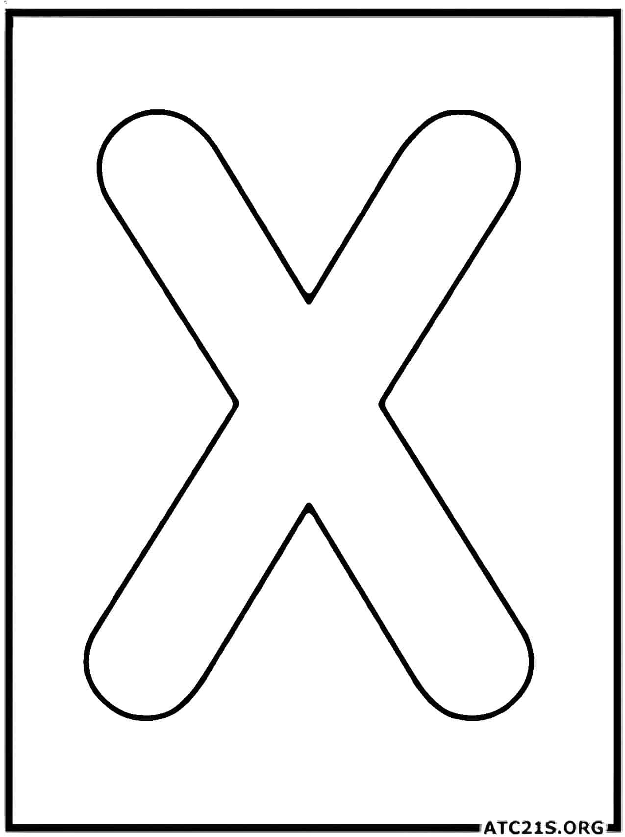 Letter X uppercase coloring page