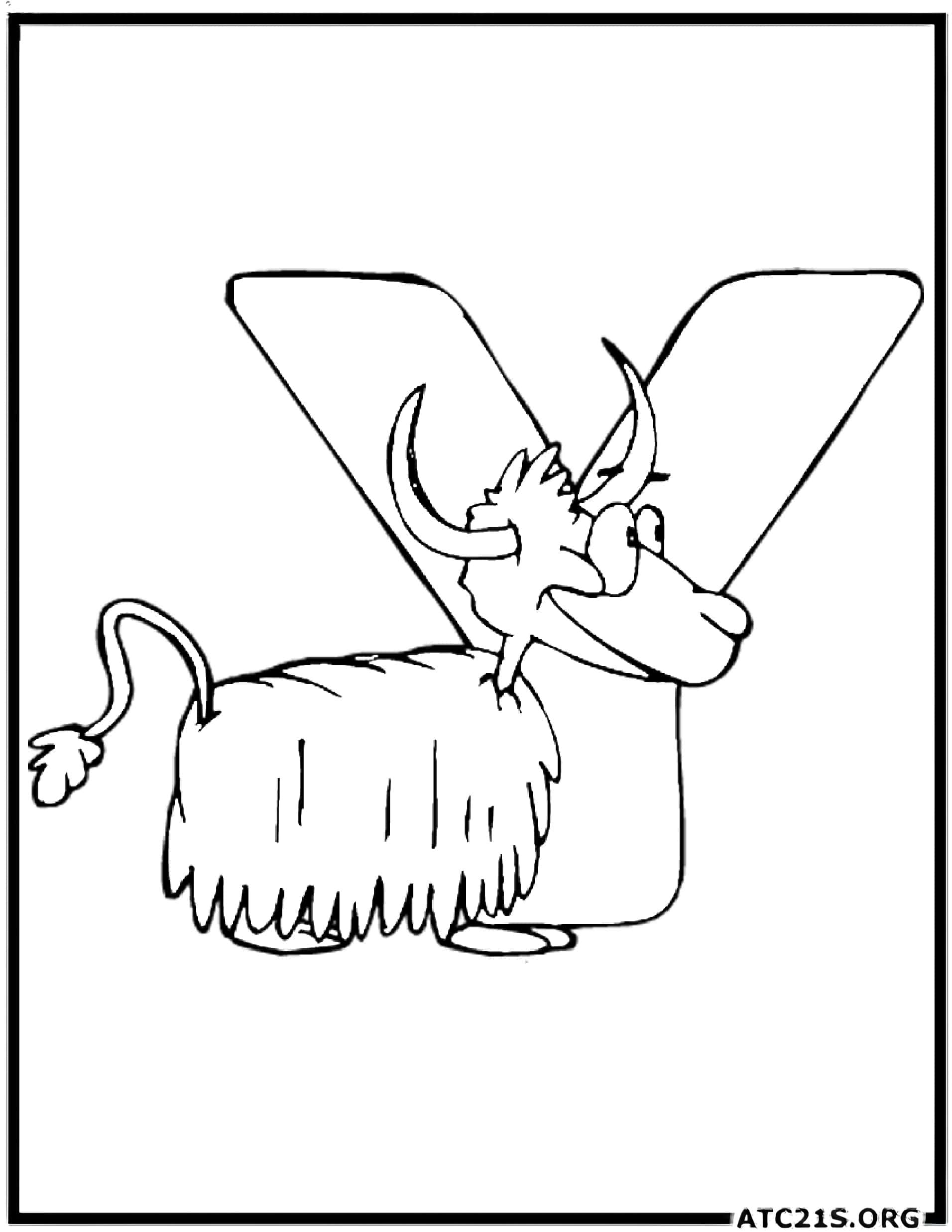 Letter Y coloring page variant 1