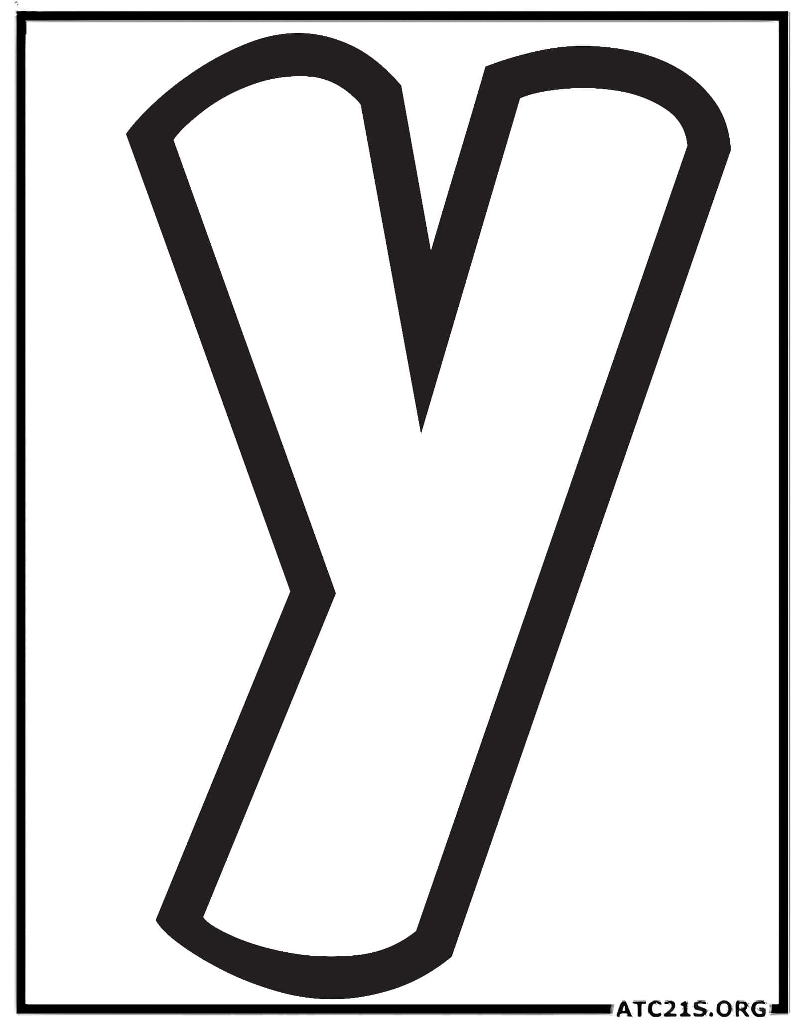 Letter Y lowercase bubbly coloring page