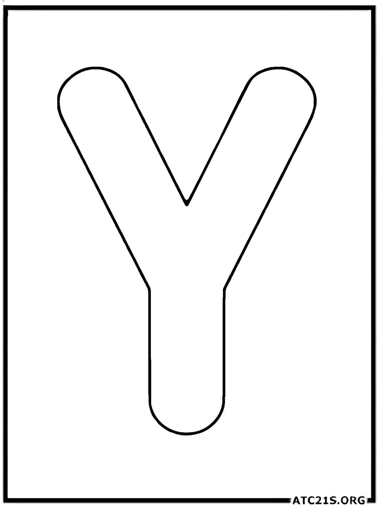 Letter Y uppercase coloring page