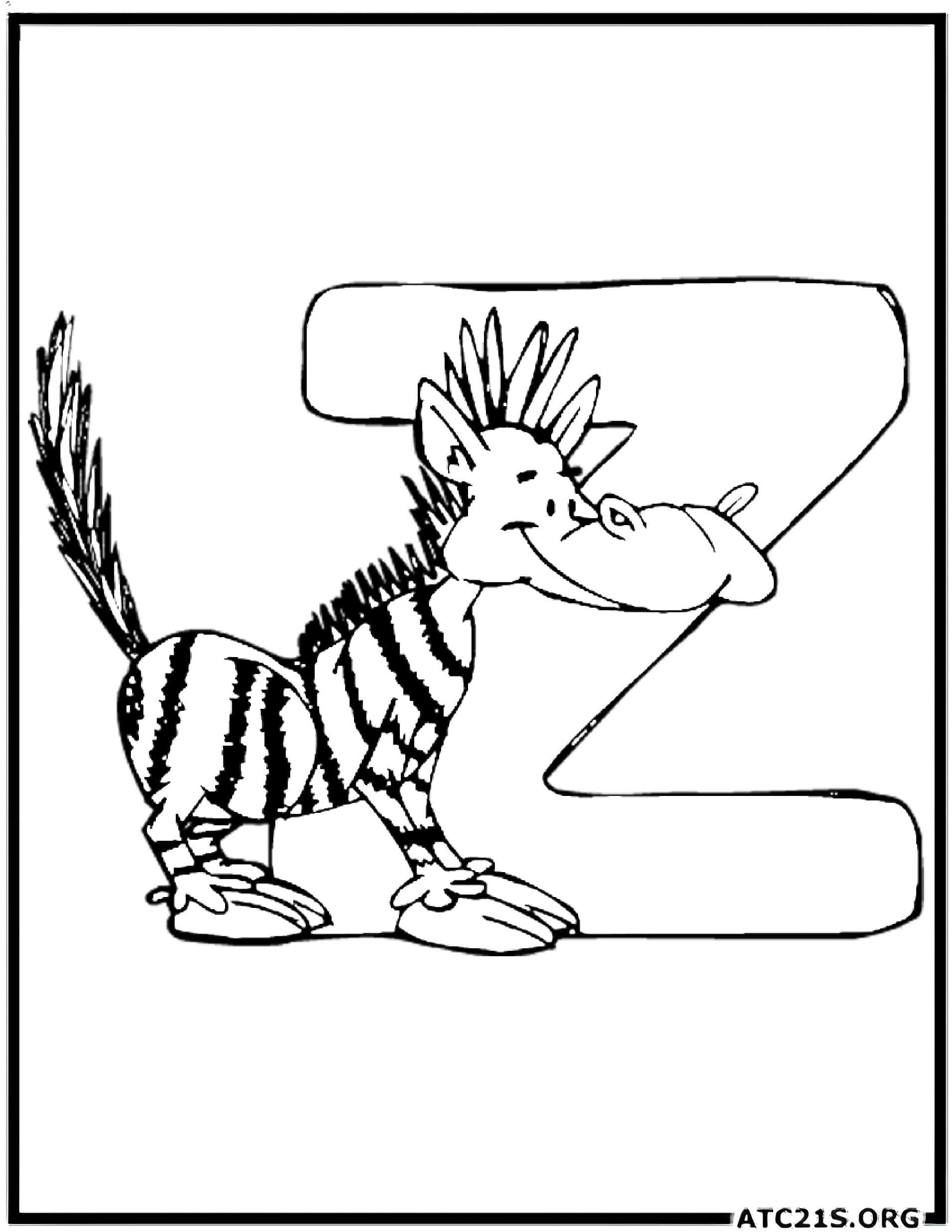 Letter Z coloring page variant 1