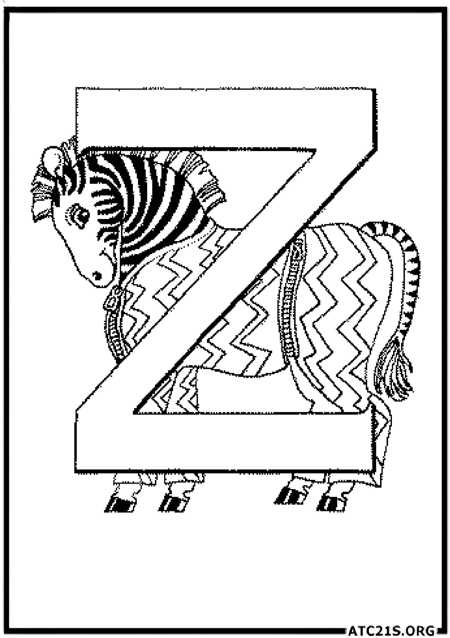 Letter Z coloring page variant 2