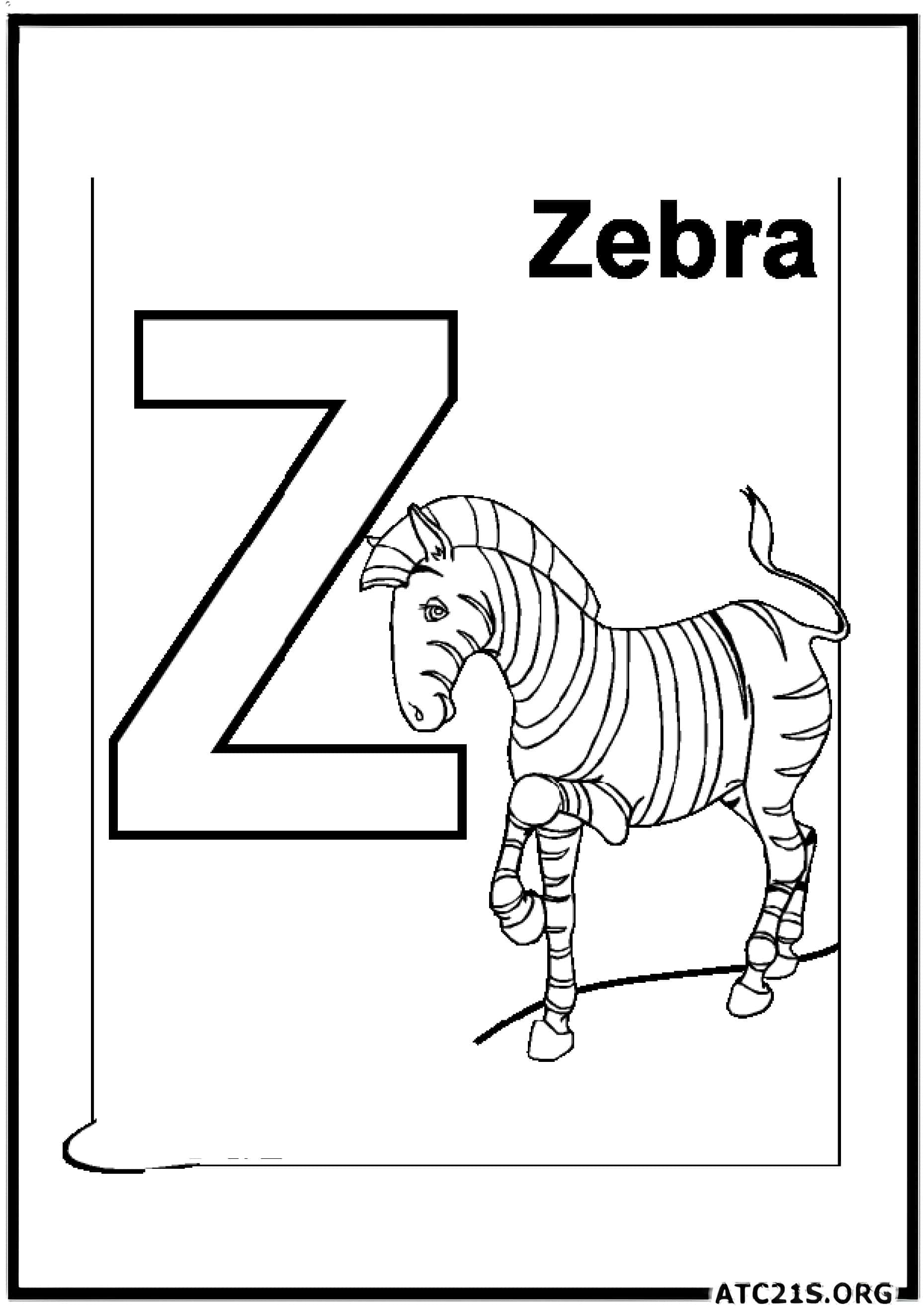 Letter Z coloring page variant 3