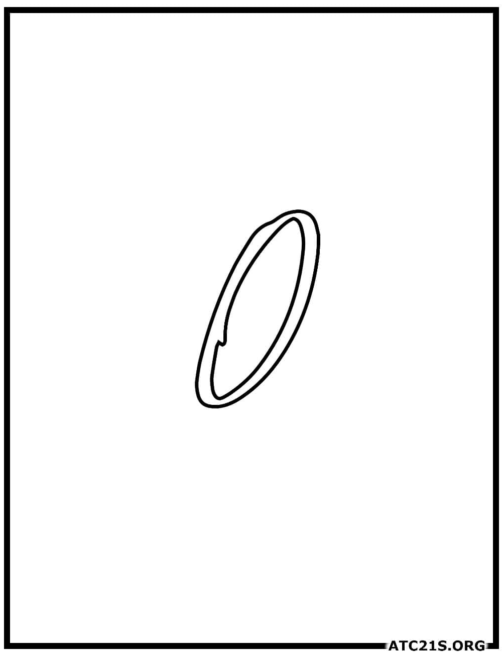 Number 0 calligraphy coloring page