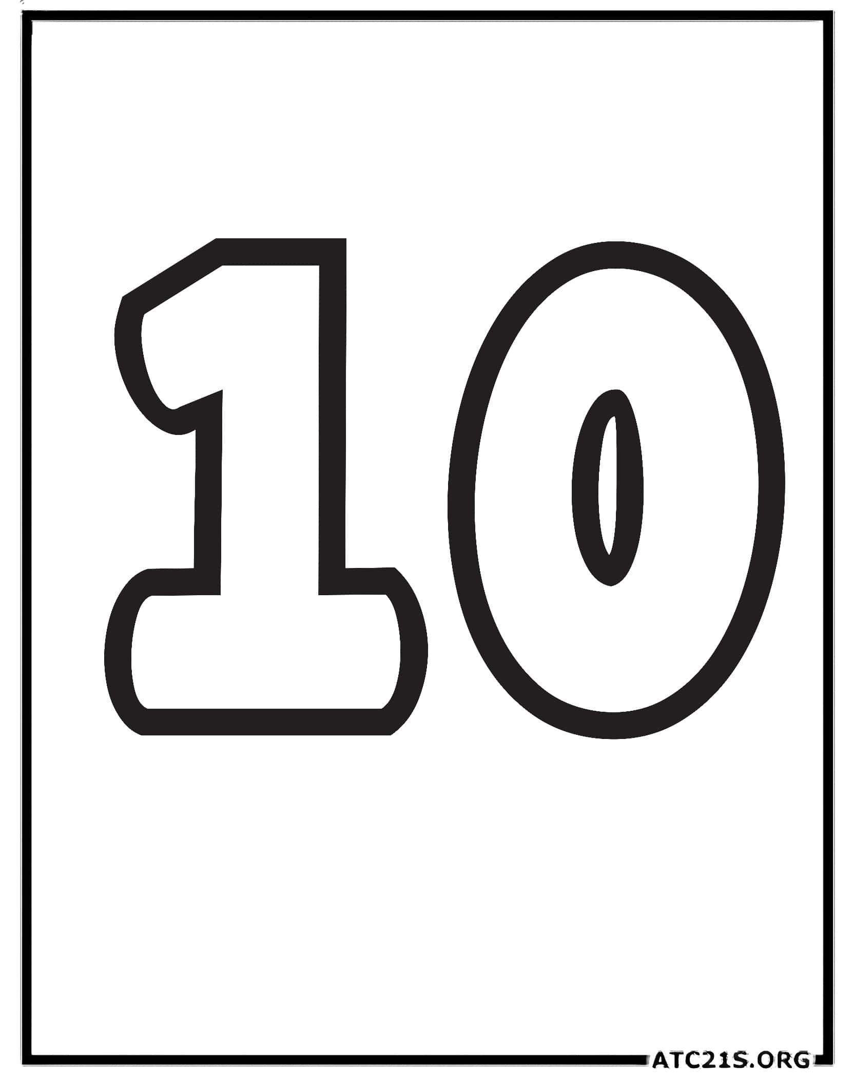 Number 10 coloring page