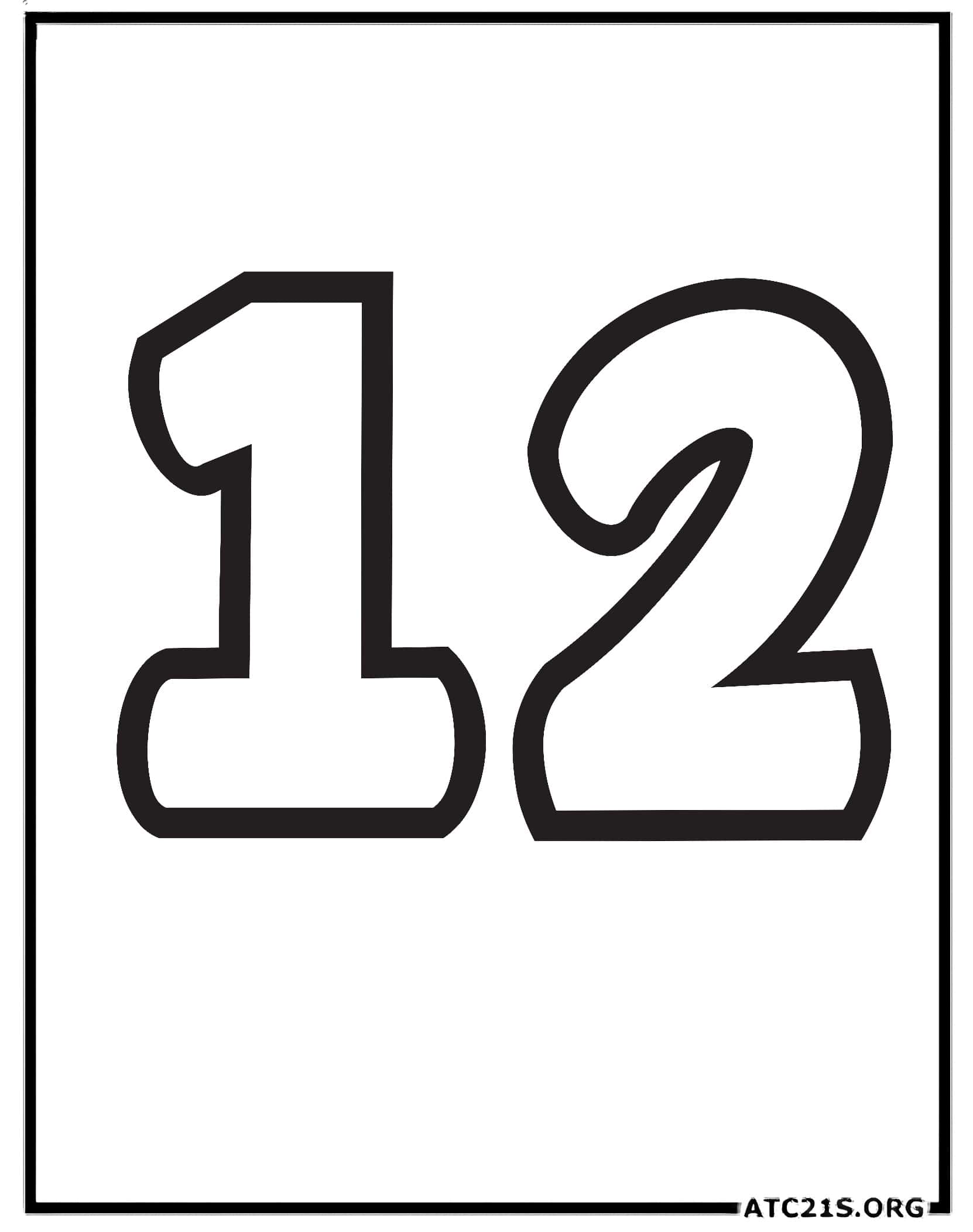 Number 12 coloring page