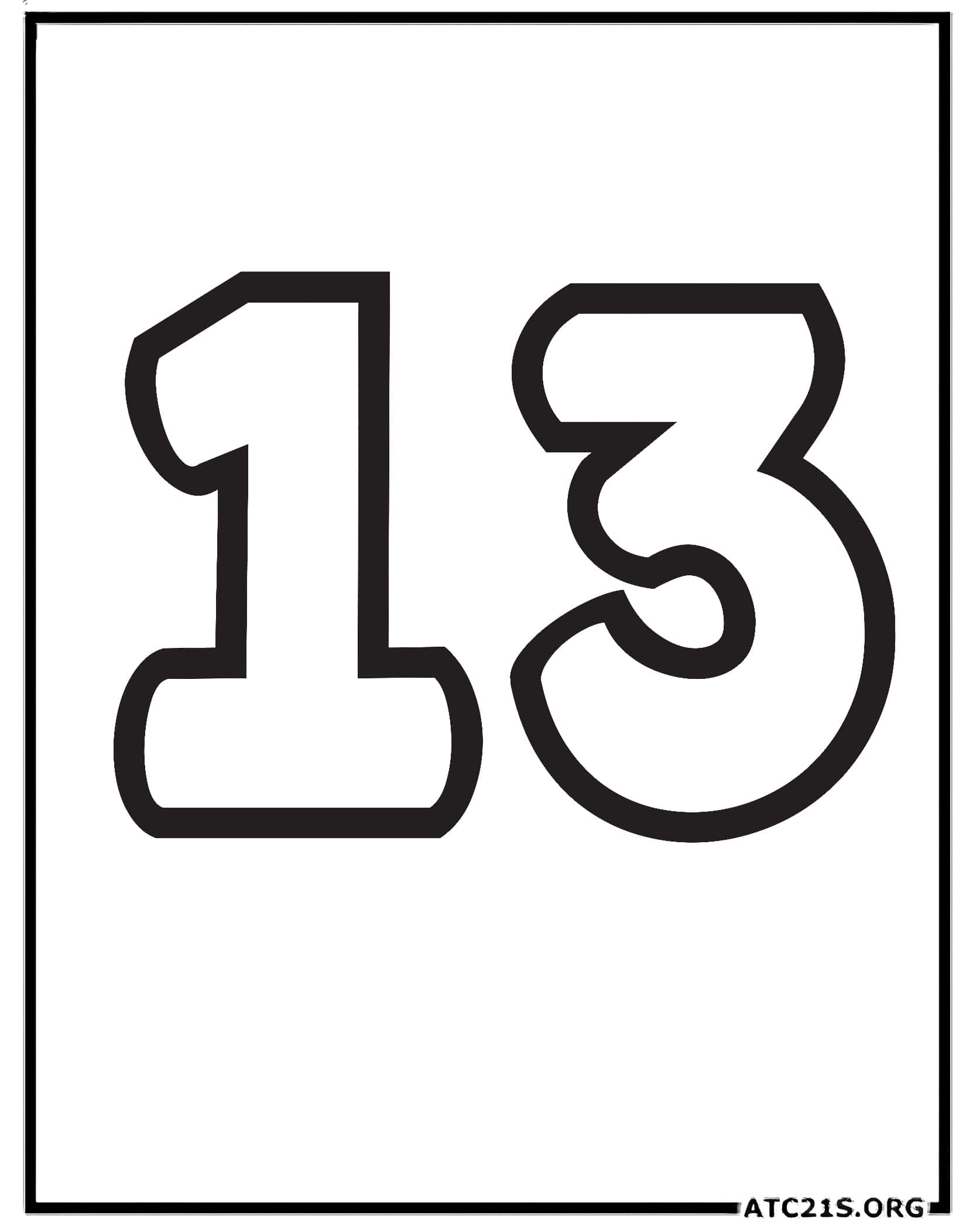 Number 13 coloring page