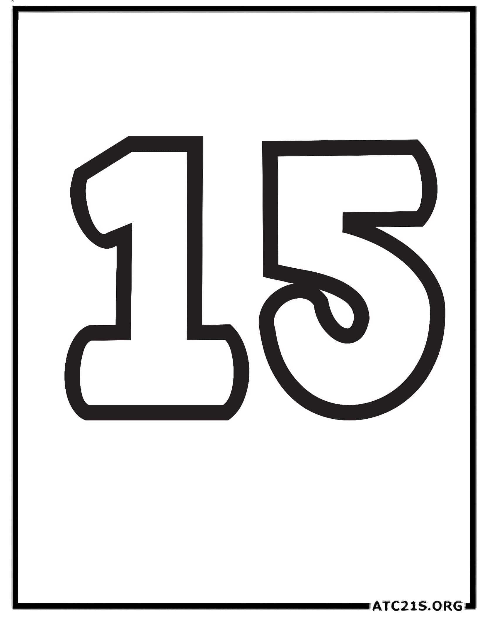 Number 15 coloring page