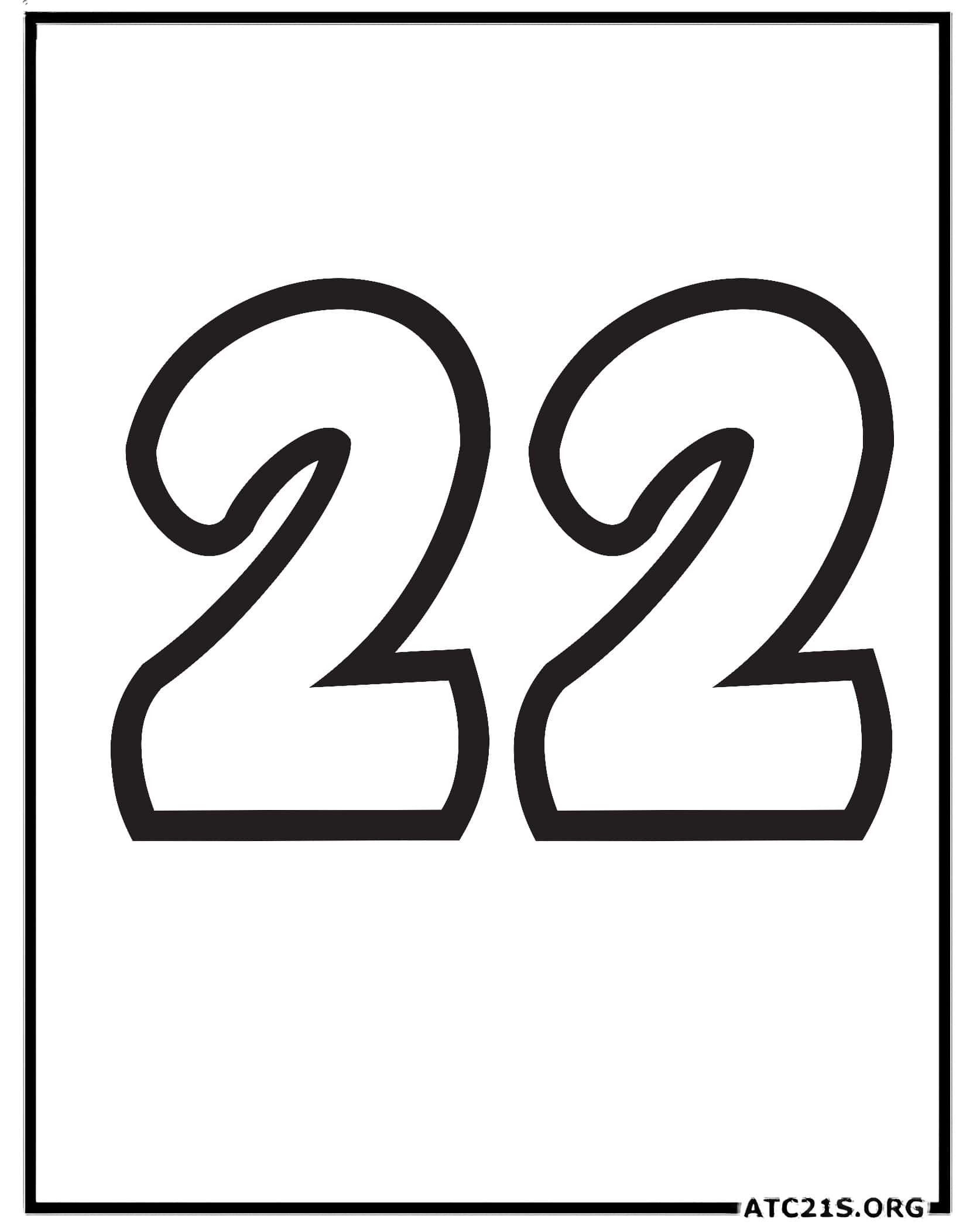 Number 22 coloring page