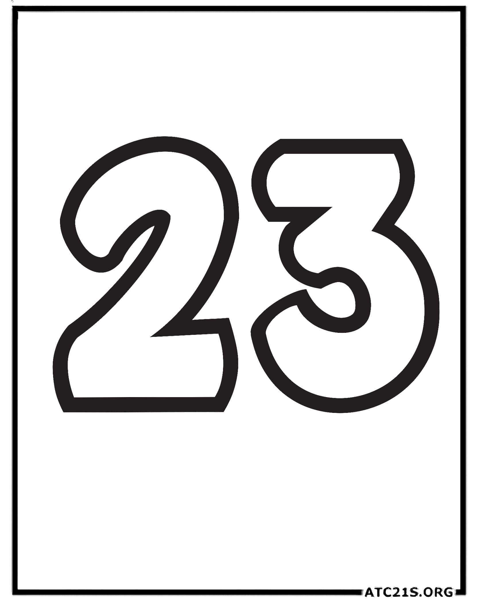 Number 23 coloring page