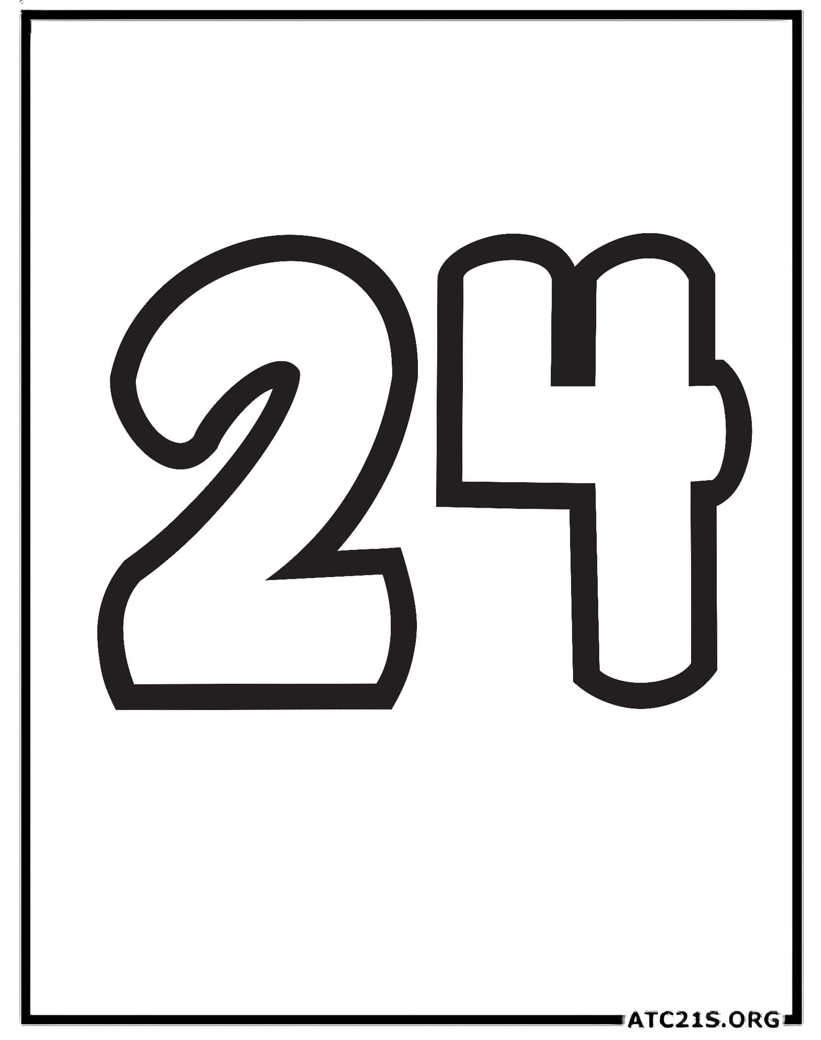 Number 24 coloring page