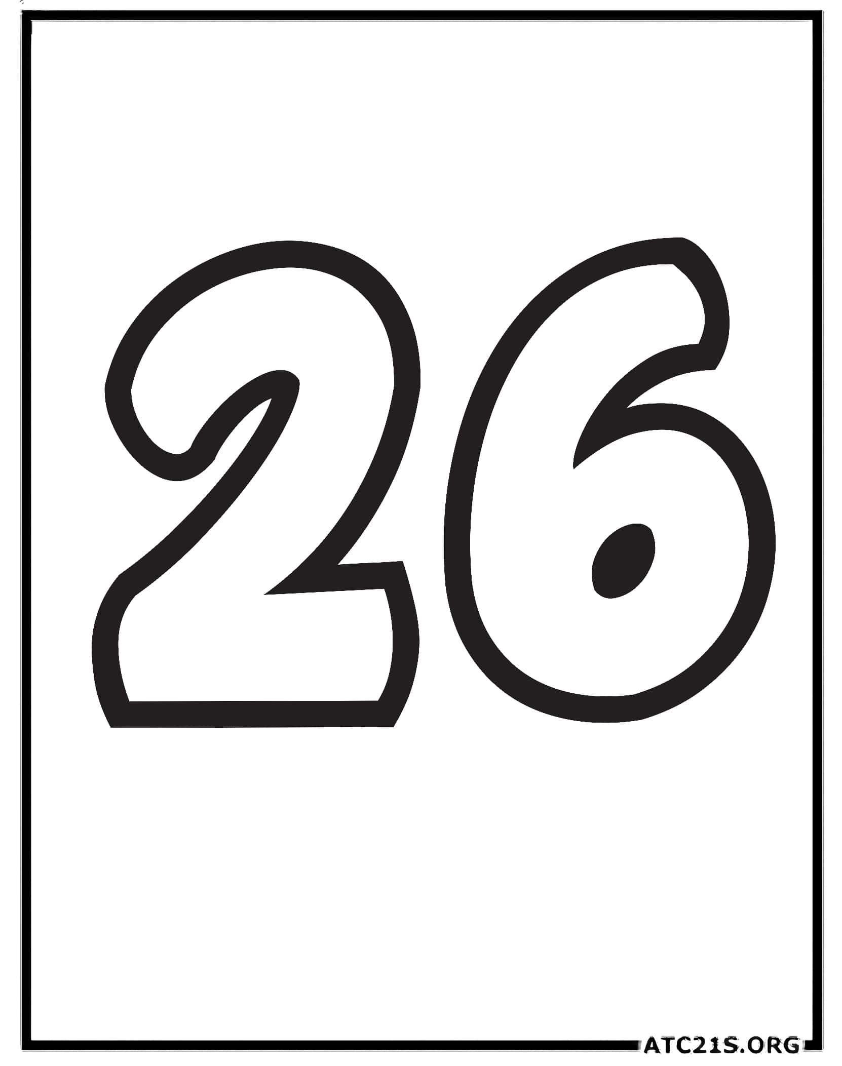 Number 26 coloring page