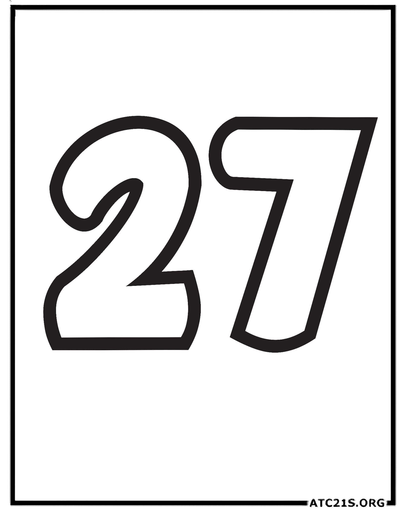 Number 27 coloring page