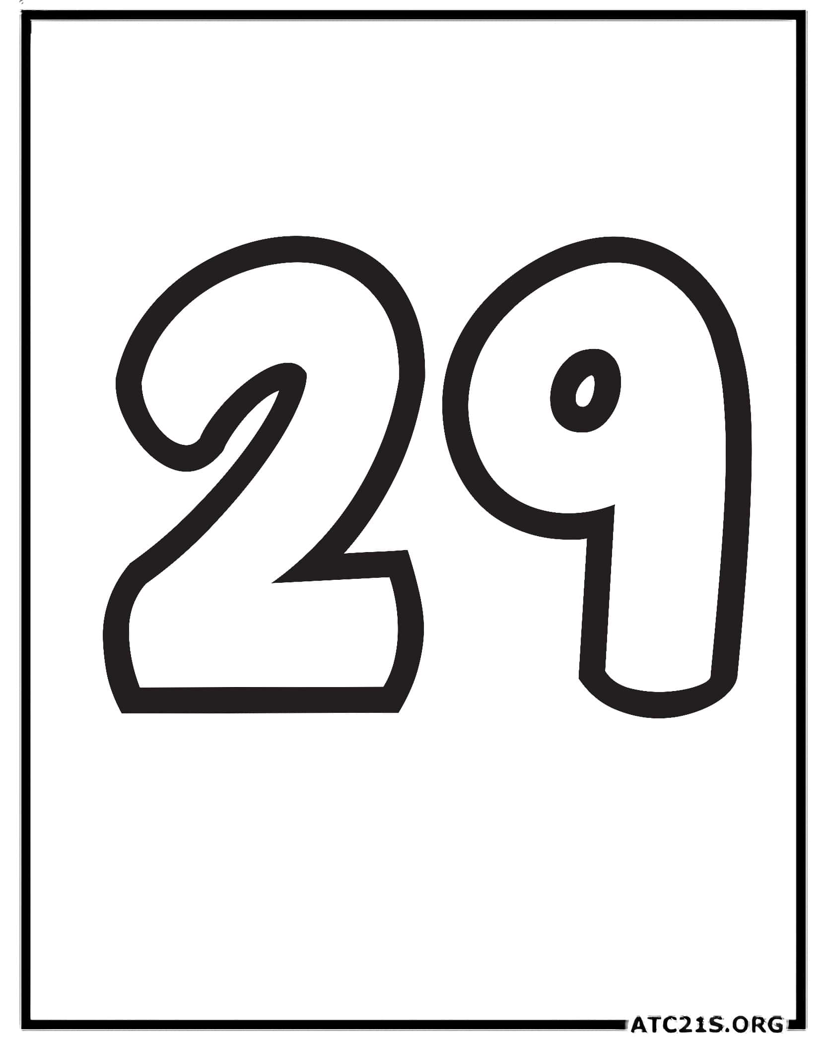 Number 29 coloring page