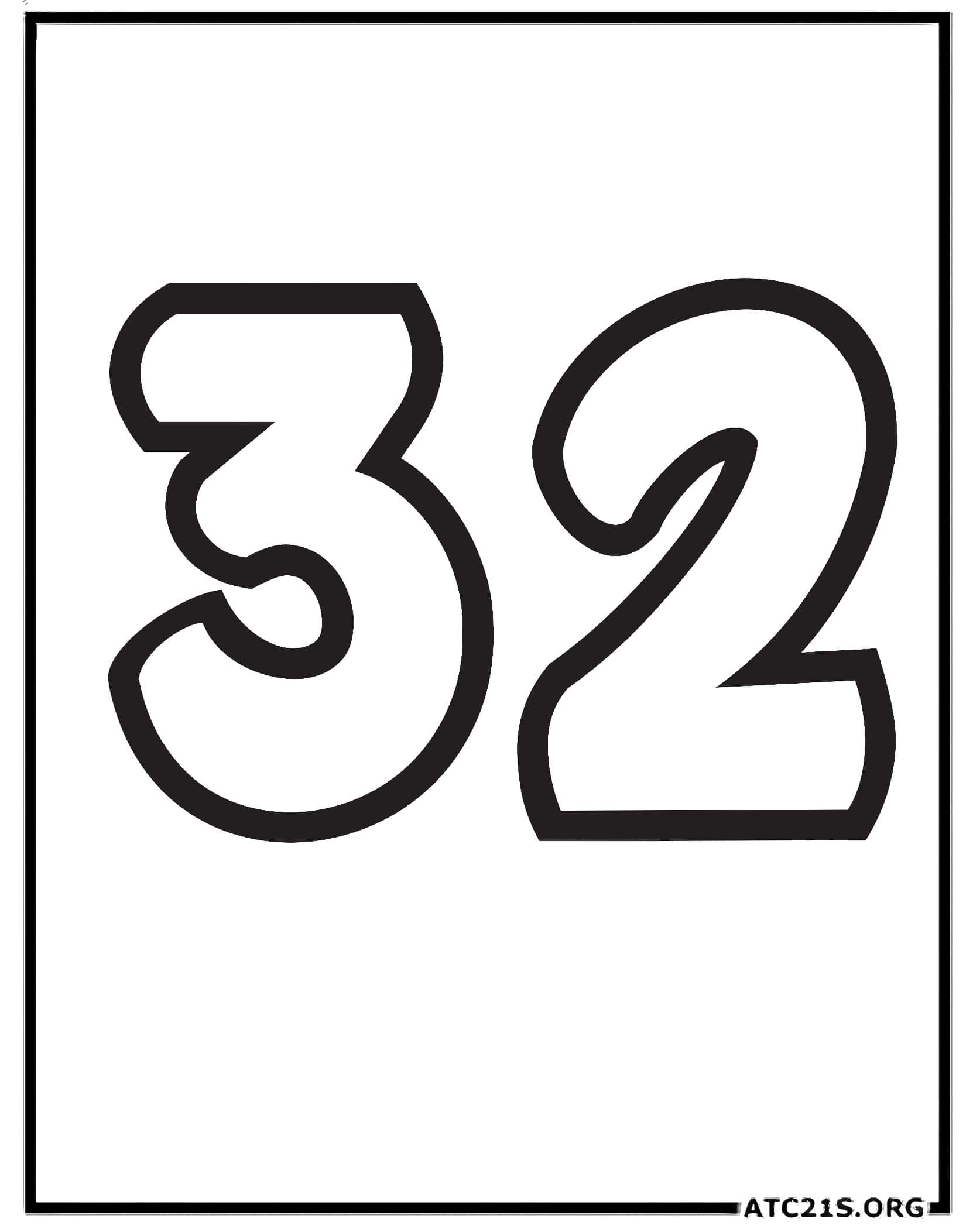 Number 32 coloring page