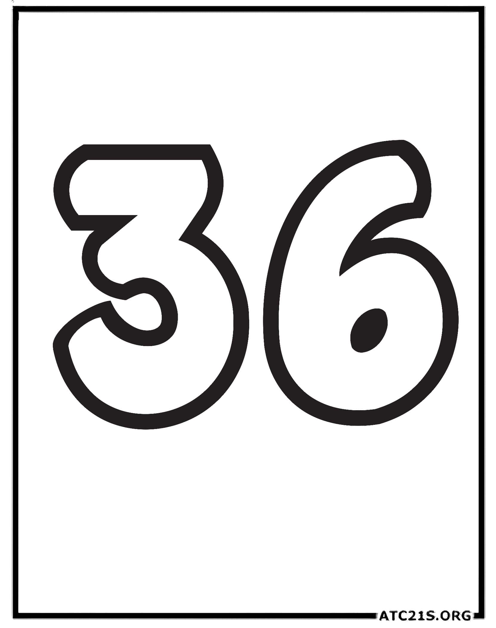 Number 36 coloring page