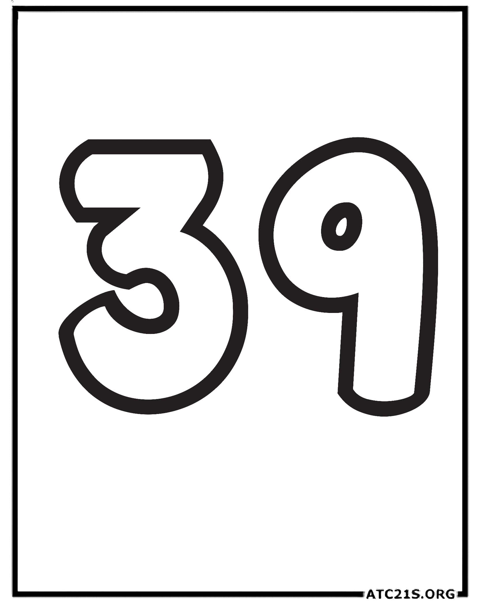 Number 39 coloring page