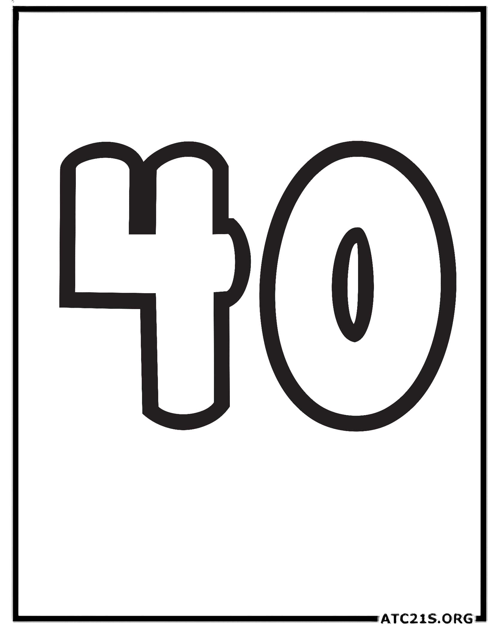 Number 40 coloring page