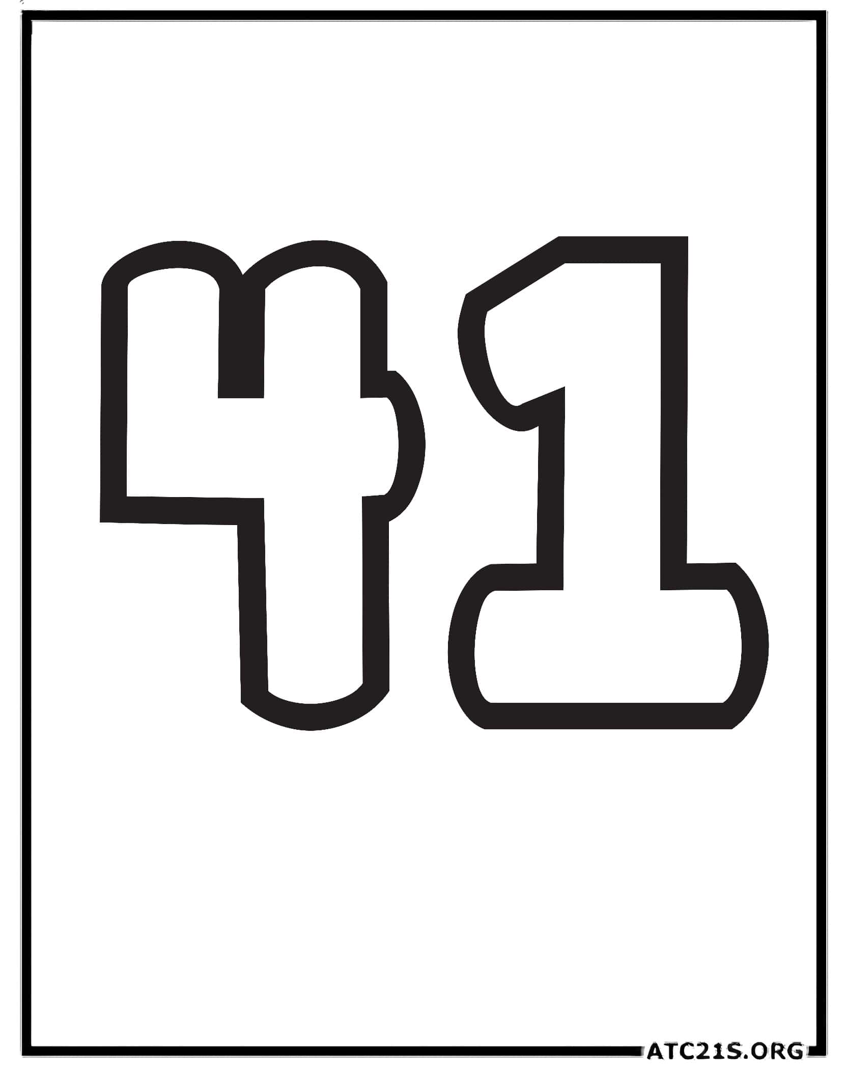 Number 41 coloring page