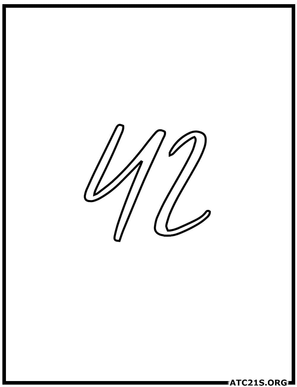 Number 42 calligraphy coloring page