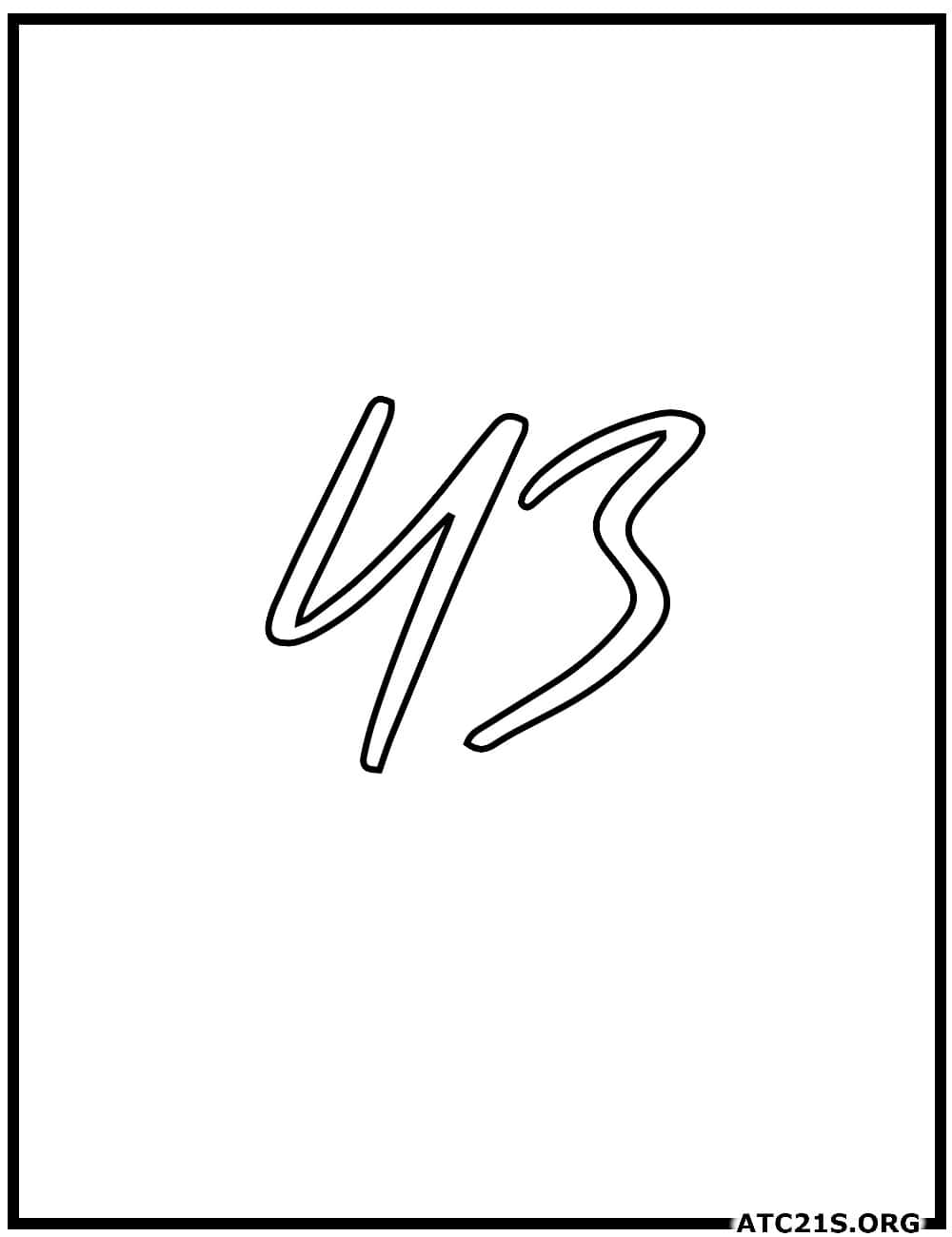 Number 43 calligraphy coloring page