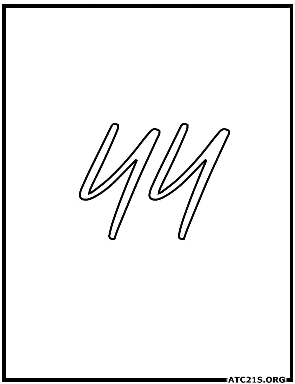 Number 44 calligraphy coloring page