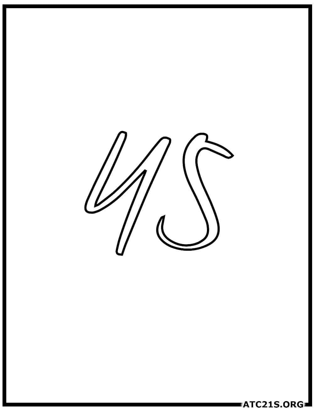 Number 45 calligraphy coloring page